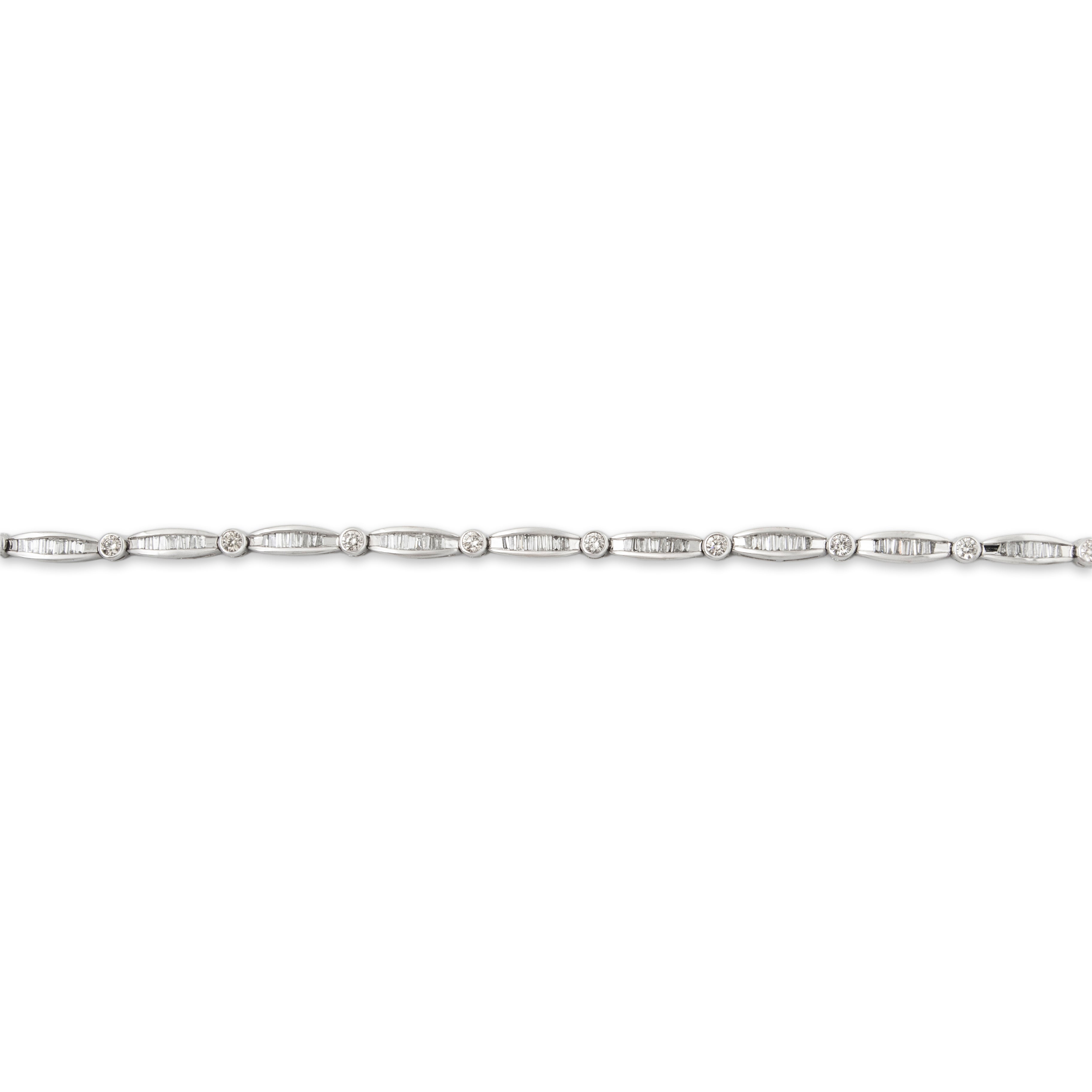 Vintage 14k White Gold 2cttw Diamond Dazzling Channels Station Bracelet 7、mySite、hinf8tx79