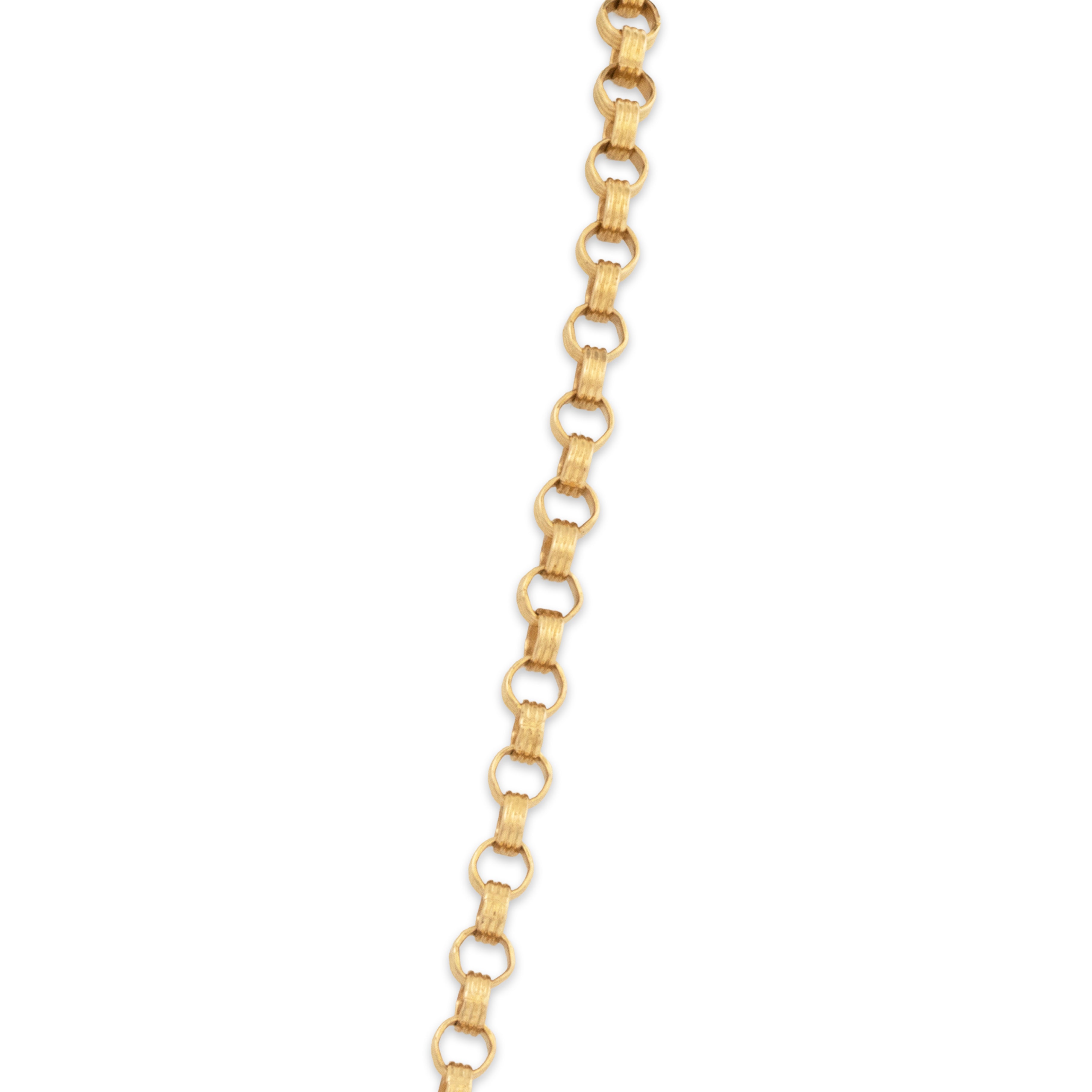 Vintage Italian 14k Yellow Gold Textured Rolo Chain Necklace 18.75、mySite、hinf8tx79