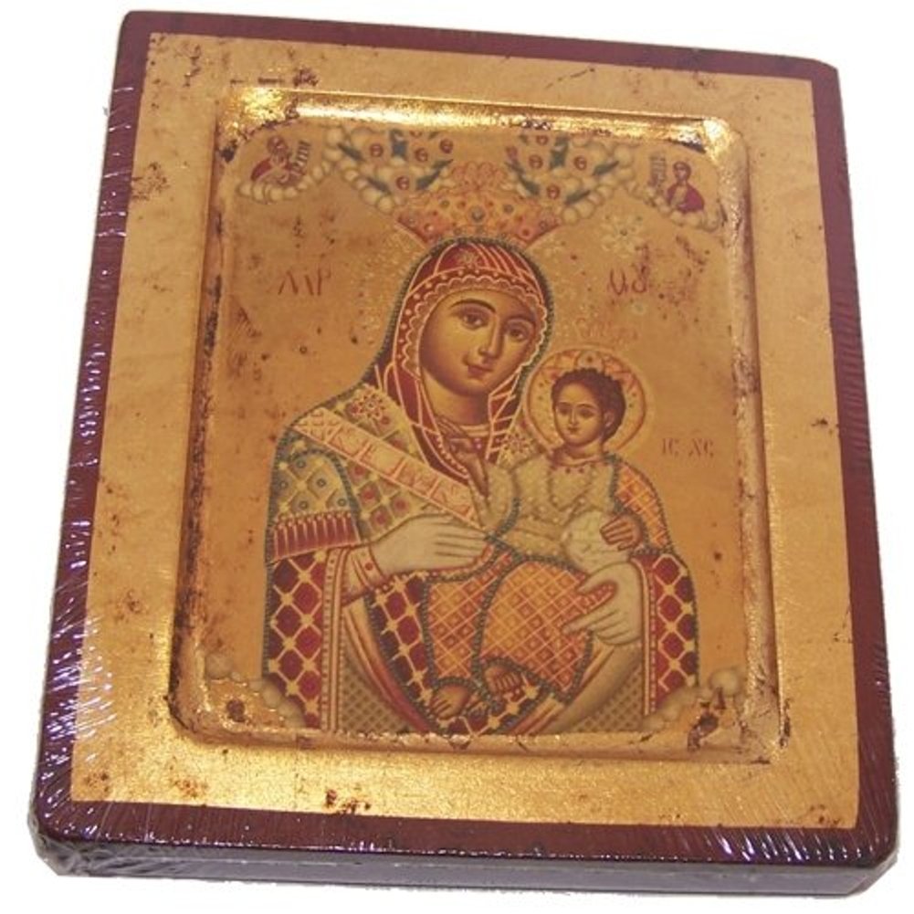 Blessed Mother of Bethlehem Icon with sheets of Gold (Lithography) - style I、mySite、topwebapps