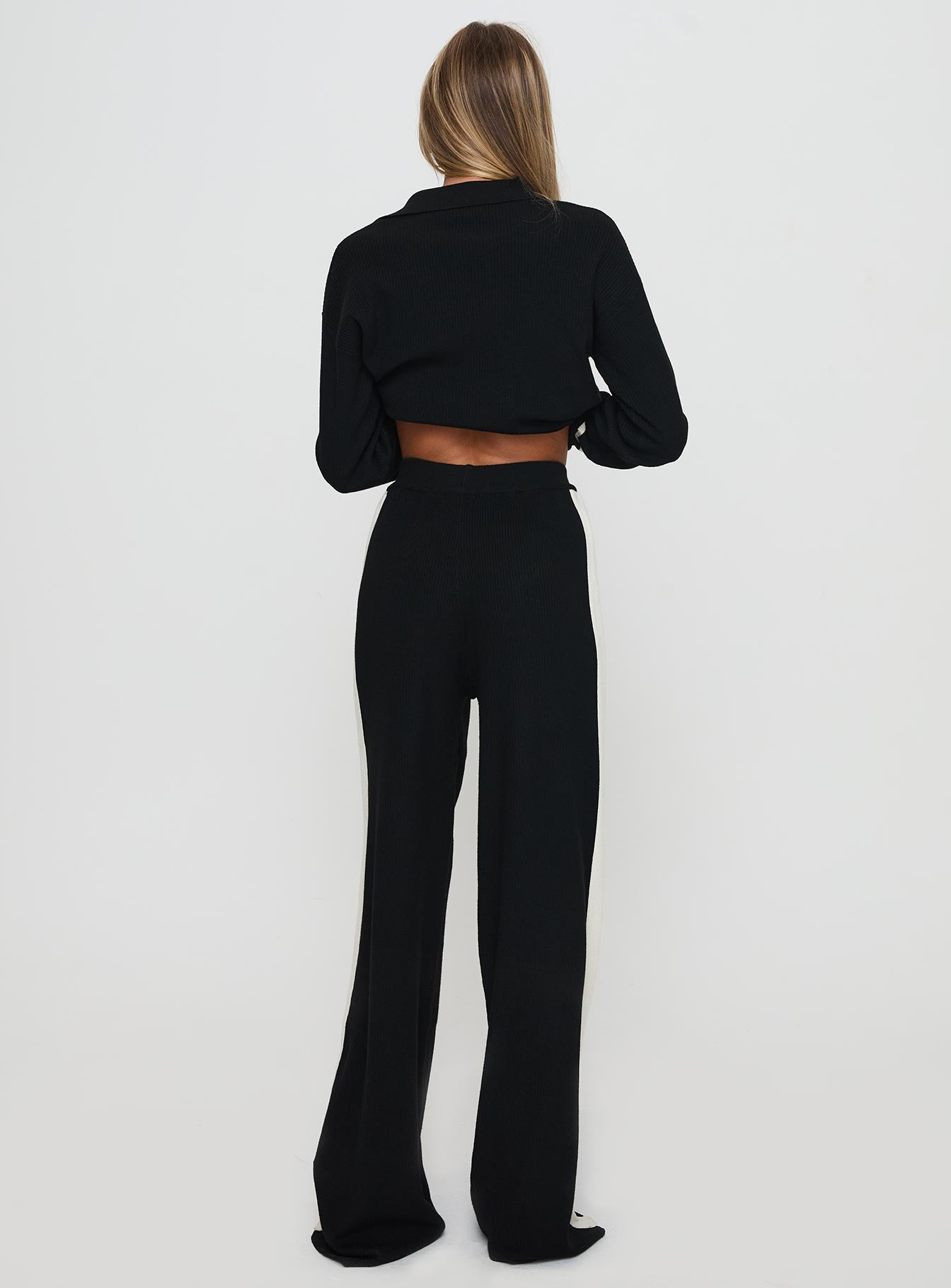 Kester Tie Front Knit Set Black、mySite、solidvoid