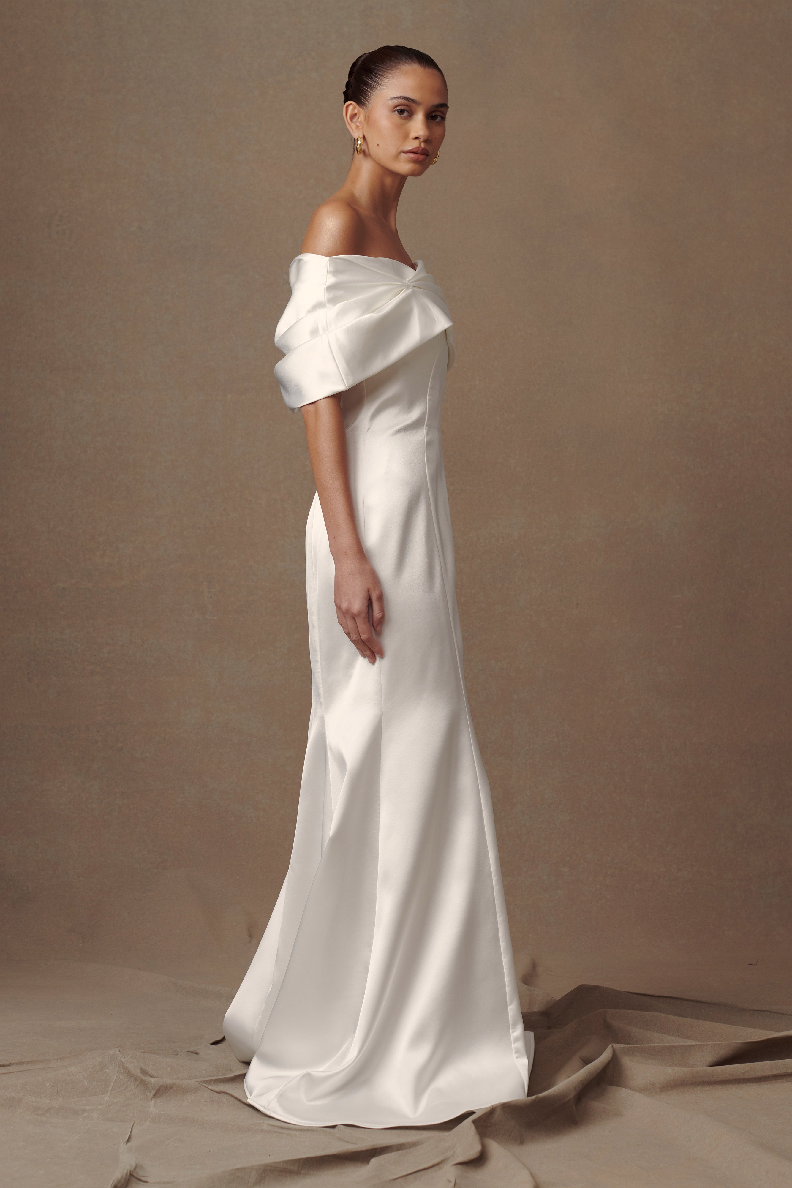 Saosire Satin Wedding Gown - White、mySite、solidvoid
