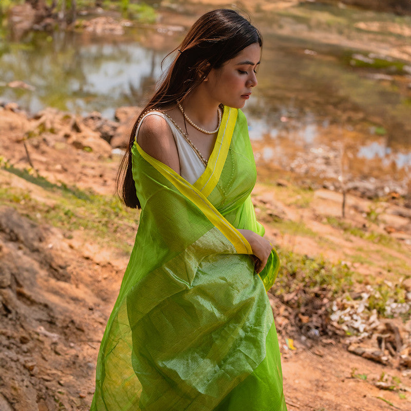 Chanderi Silk Saree | Green、mySite、camillekostekn