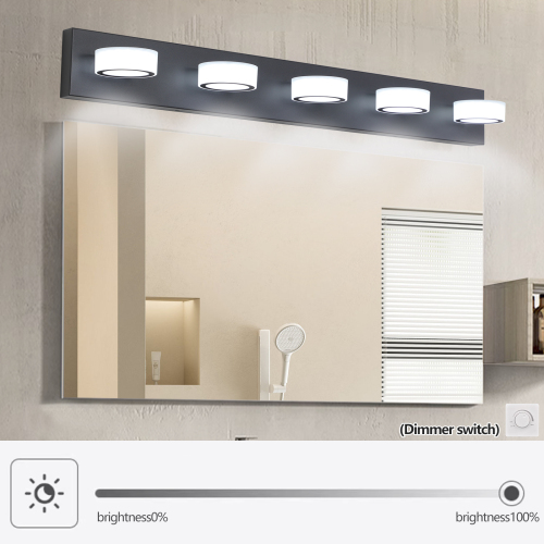 52" Modern 7-Light LED Vanity Light Fixture - Chrome Finish with Acrylic Light Shades - Energy-Efficient Bathroom Wall Sconce - Dimmable for Mirror, Shower, and Bathroom Decor、、eastwooduniform