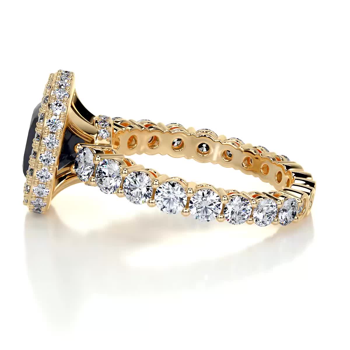 North Gemstone & Diamonds Ring (4 Carat) - 18K Yellow Gold、mySite、hinf8tx79