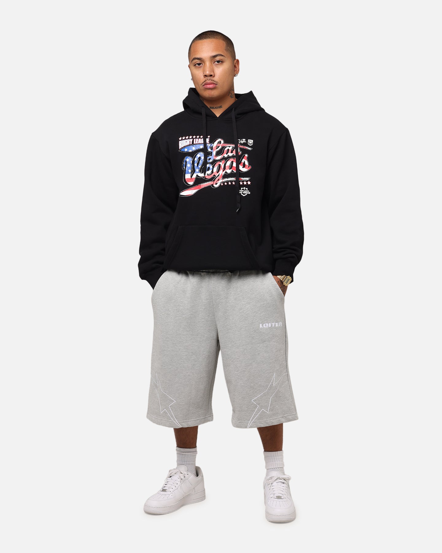 Tidwell NRL 2025 Las Vegas Round Flag Hoodie Black、mySite、zt4zffjzw