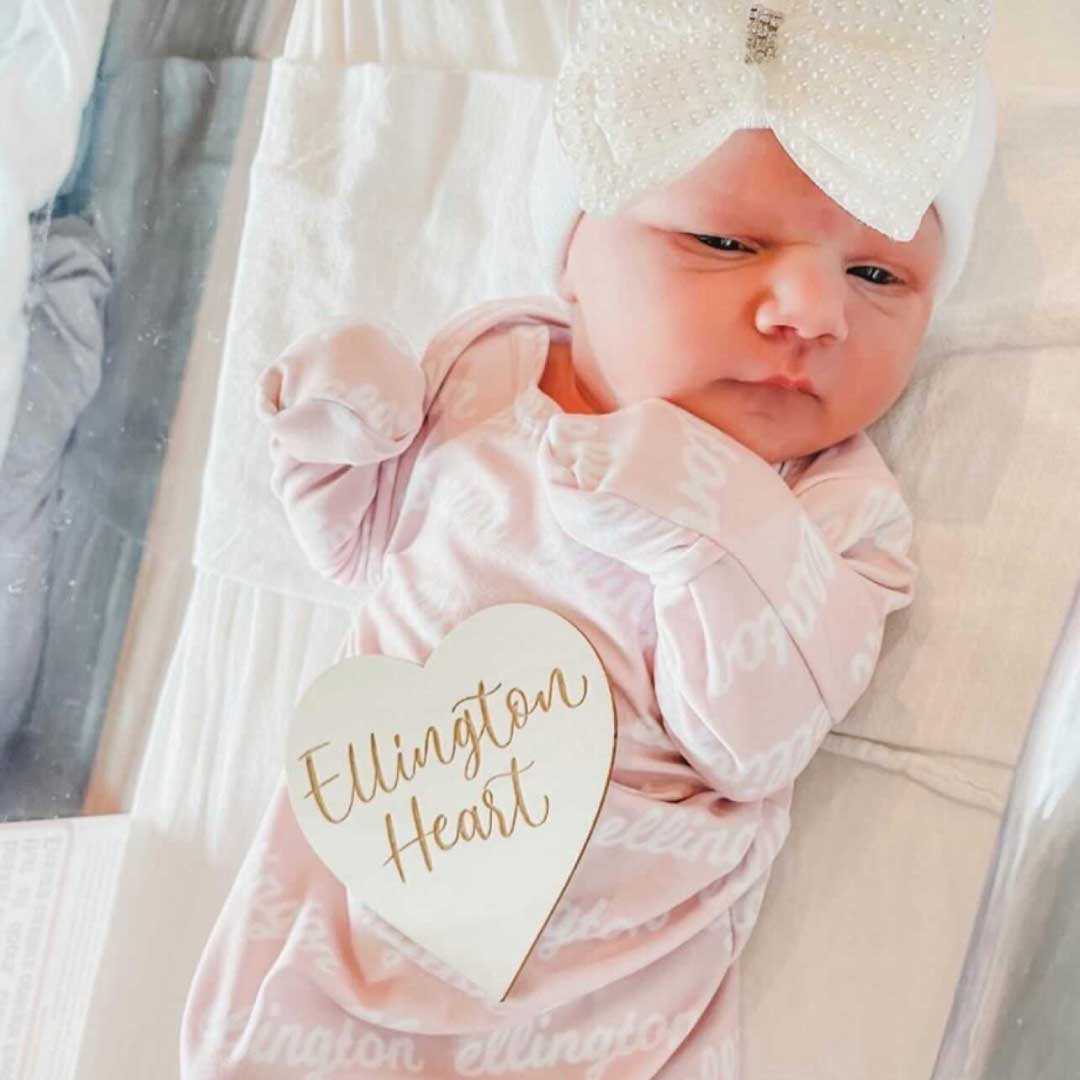  Solid Baby Pink Personalized Newborn Baby Knot Gown、mySite、layawaytickets