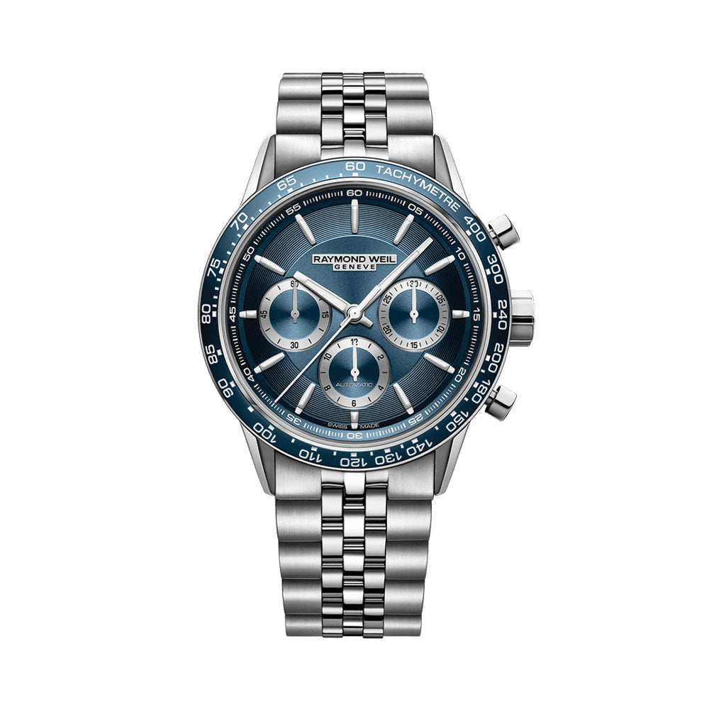  Freelancer Automatic Chronograph Ceramic Bezel 43.5mm - Blue on Bracelet