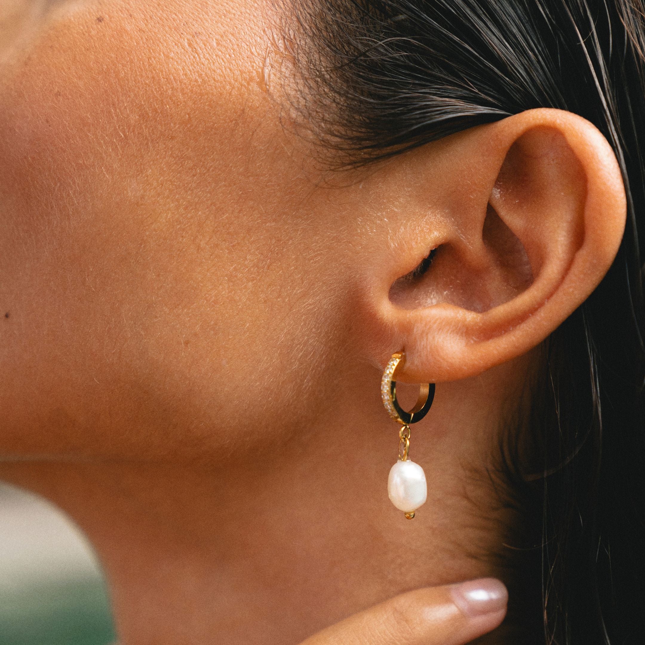 Freshwater Pearl Hoop Earrings、mySite、hinf8tx79