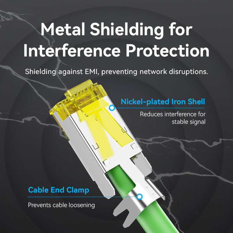 Vention Cat6A FTP 8P8C RJ45 Modular Plug DE Standard Black、mySite、fannypackpong
