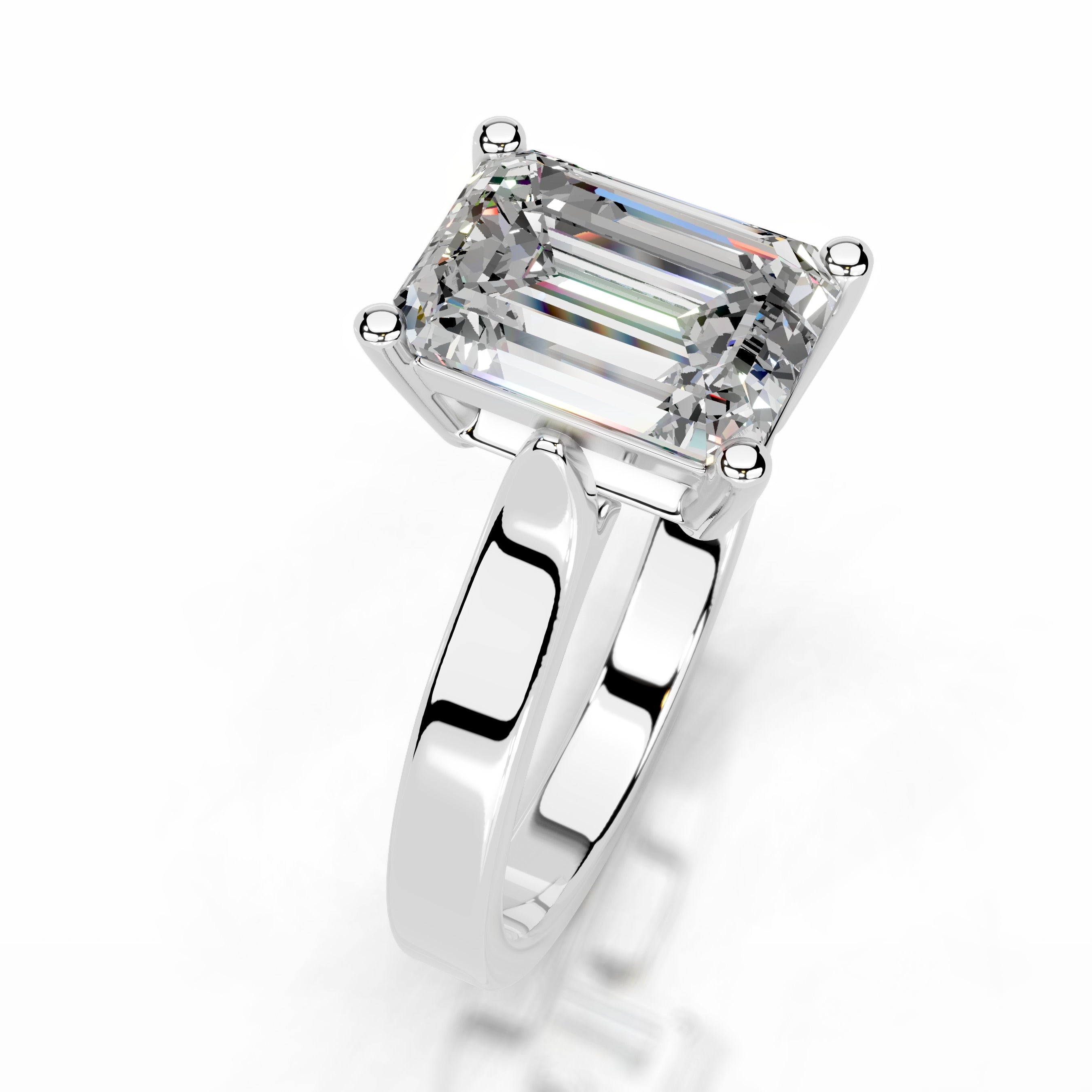 Daisy Moissanite Ring - 18K White Gold、mySite、hinf8tx79