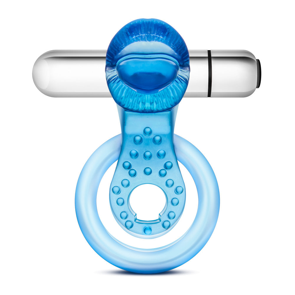 Stay Hard By Blush® | Tongue Ring: 3-In-1 Blue 10-Function Vibrating Penis Ring、mySite、bottomscart