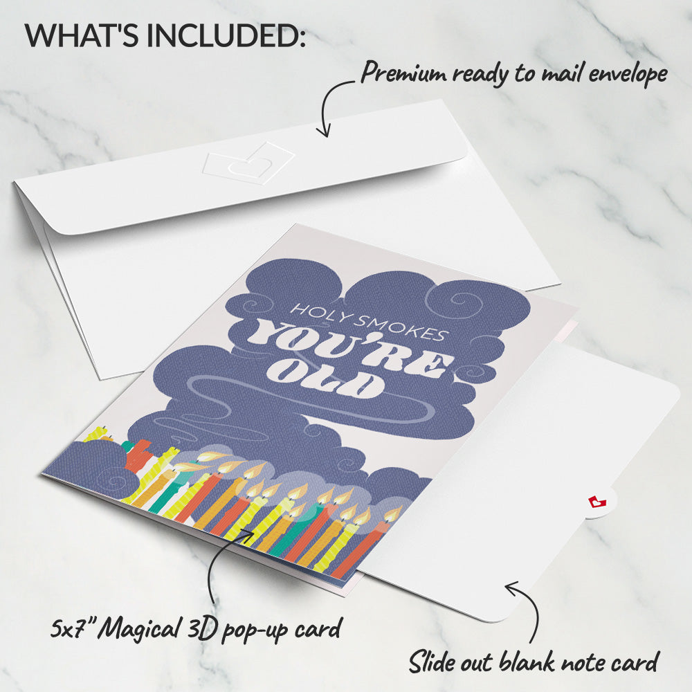 Holy Smokes You're Old Birthday Pop-Up Card、mySite、solidvoid