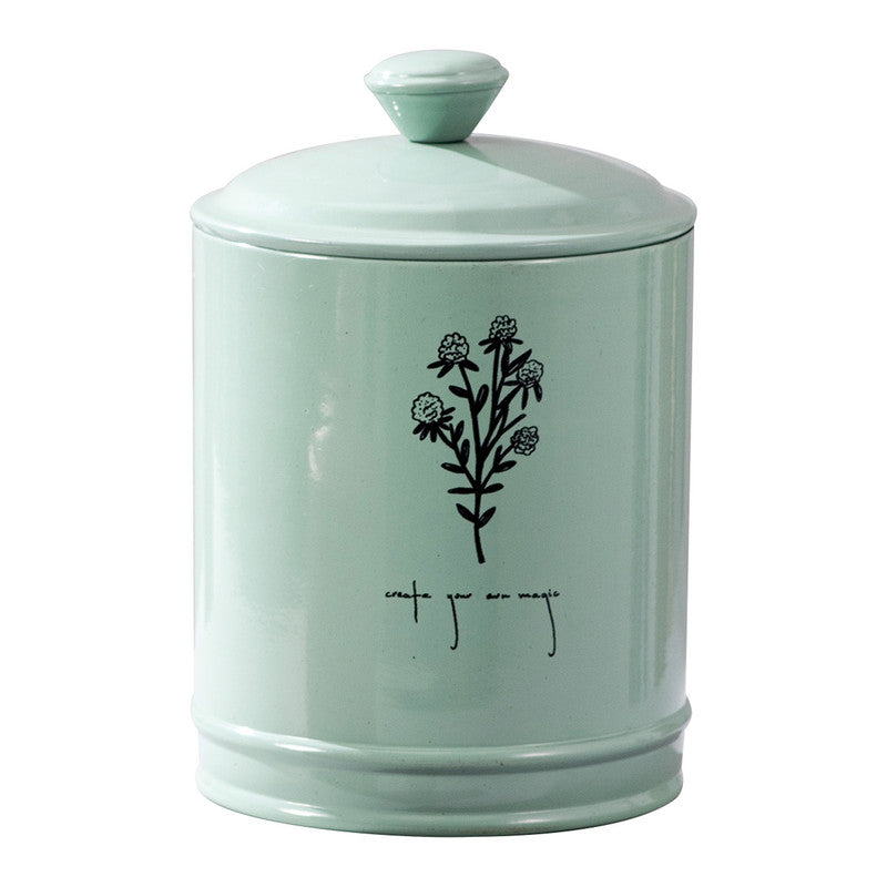 Stainless Steel Floral Jar Canister Set | Green | Set of 2、mySite、camillekostekn