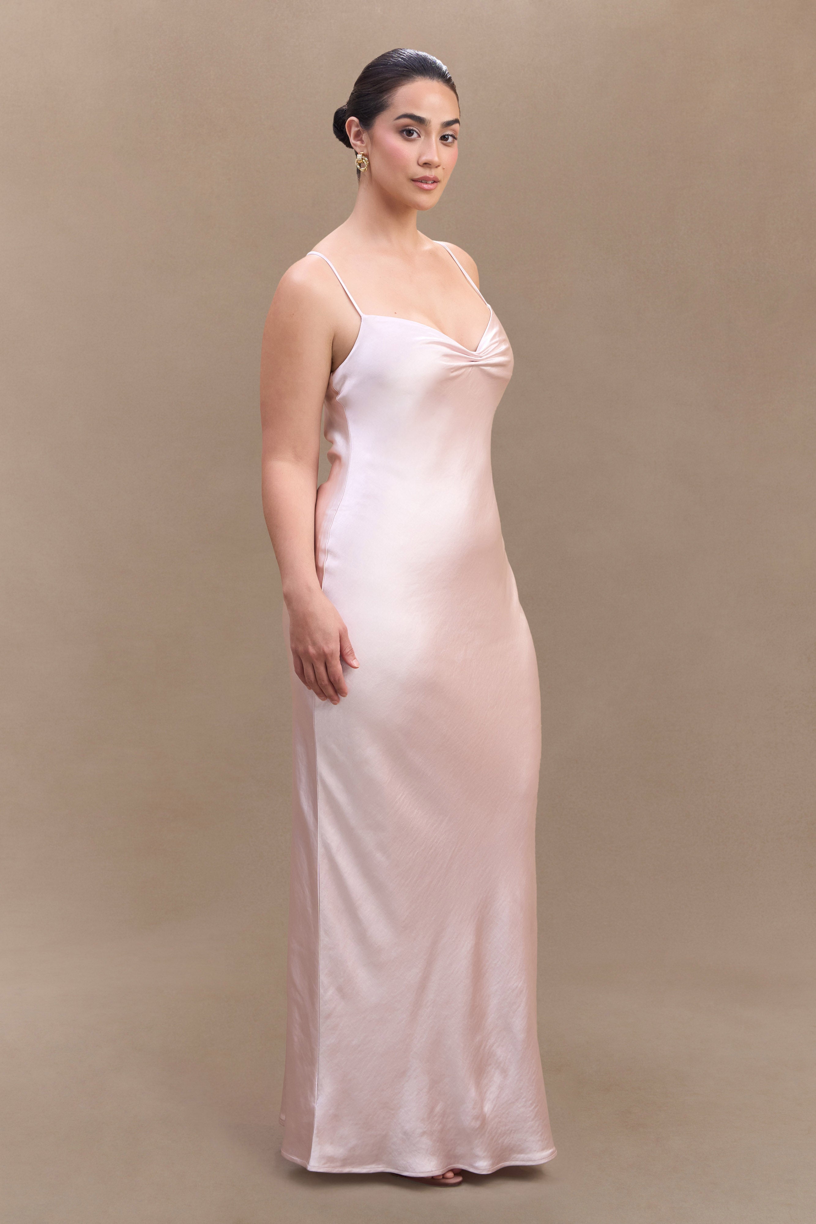 Lilly Sweetheart Satin Maxi Dress - Soft Pink、mySite、solidvoid