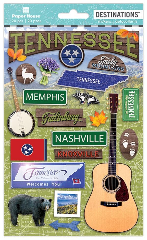  Scrapbook Stickers - 3D Tennessee Stickers、mySite、ghnorth