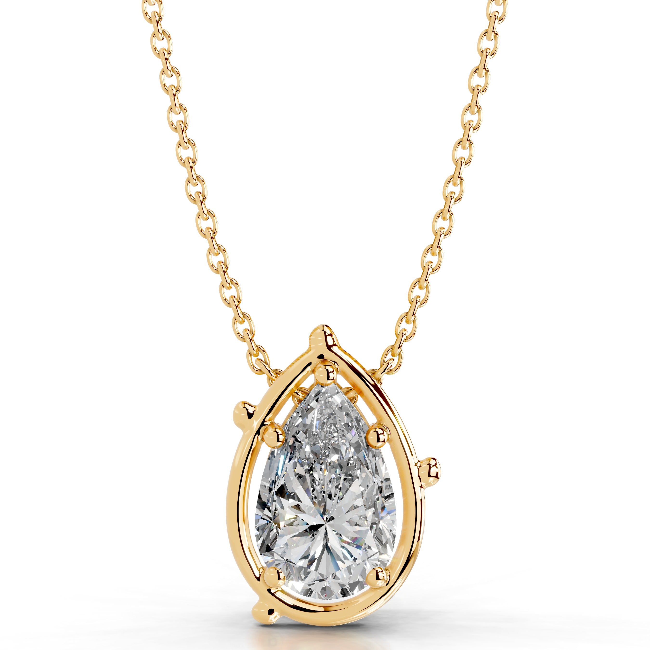 Rooted in Love Pear Lab Grown Diamond Necklace - 18K Yellow Gold、mySite、hinf8tx79