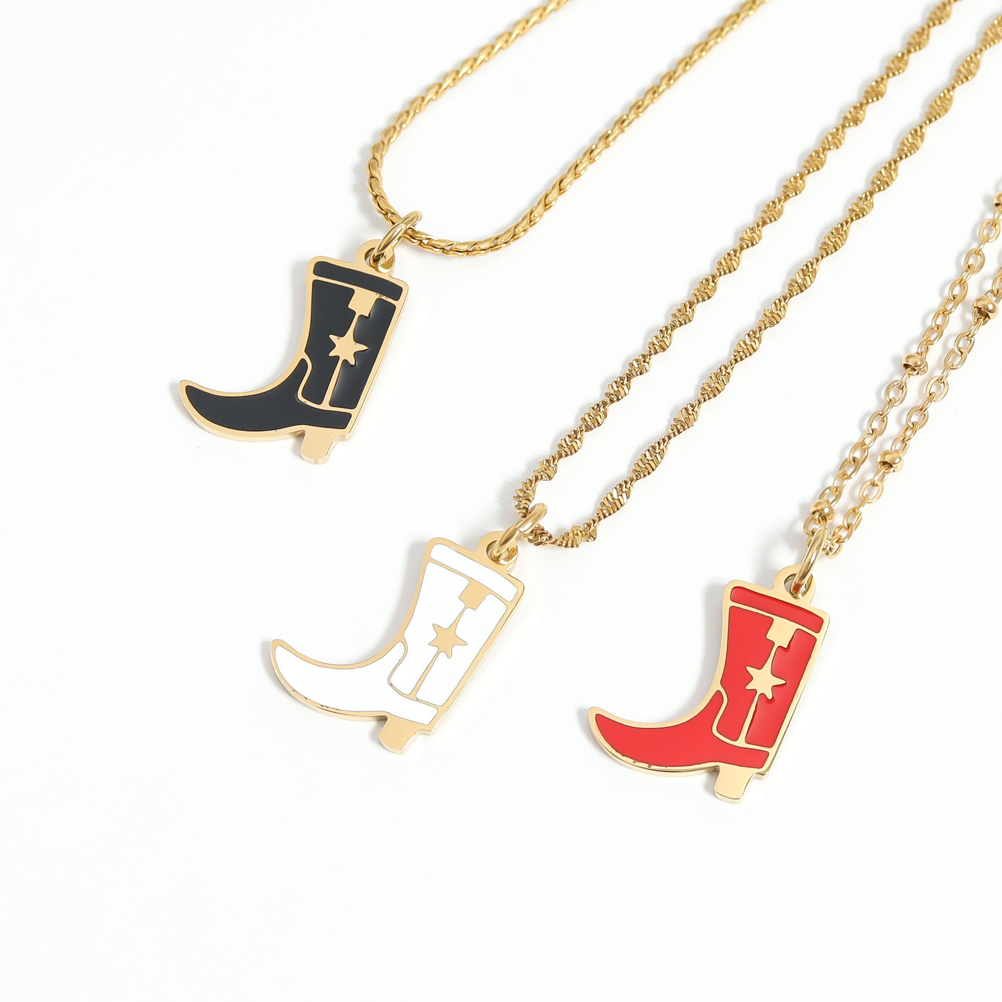 18K Gold PVD Stainless Steel Epoxy Cowboy Boot Charm / PDL0207、mySite、dreamappss