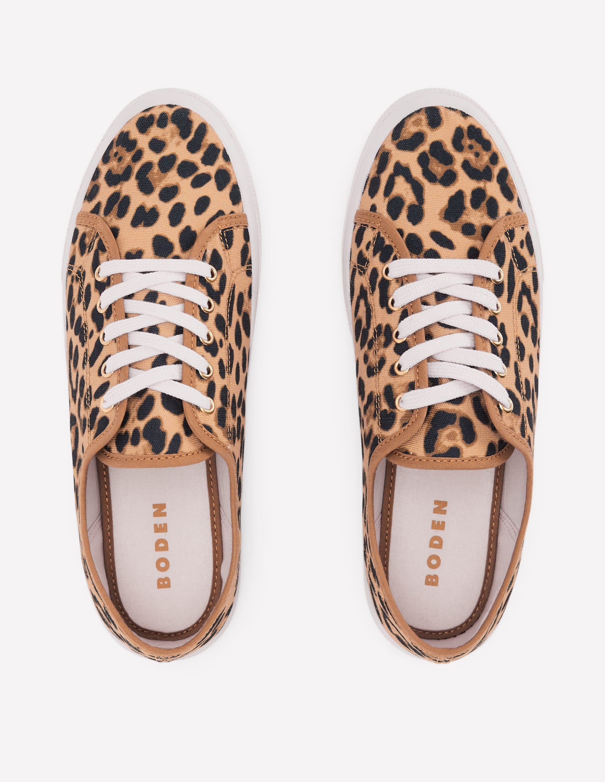  Contrast Lace Up Plimsoll-Leopard、mySite、ashleygrahame