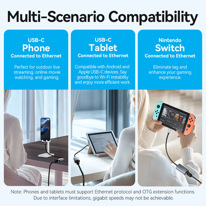 Vention USB-C to Gigabit Ethernet Adapter 0.15M Gray Aluminum Alloy Type、mySite、fannypackpong