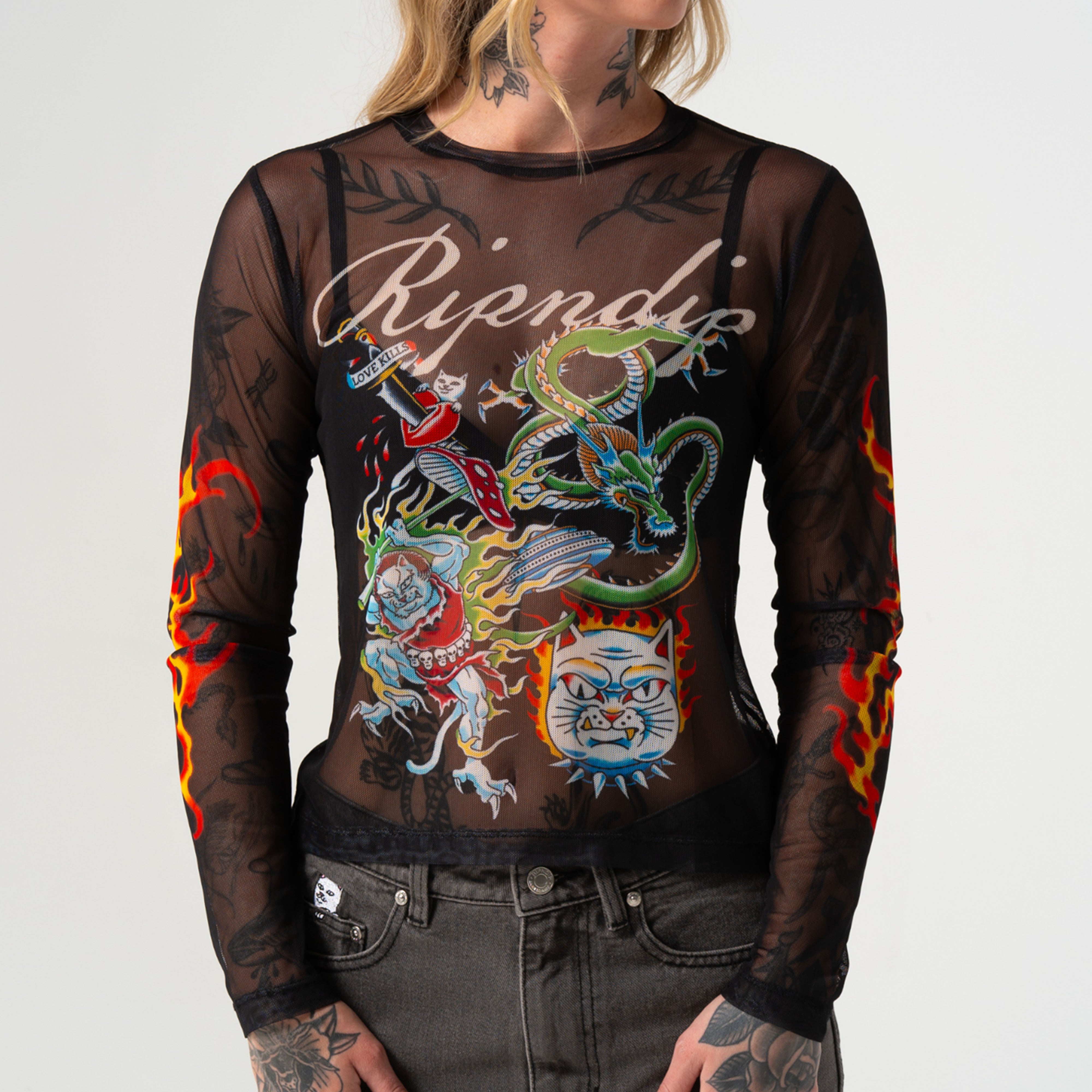  InkEd Mesh Long Sleeve Tee (Black)、mySite、merchandisen