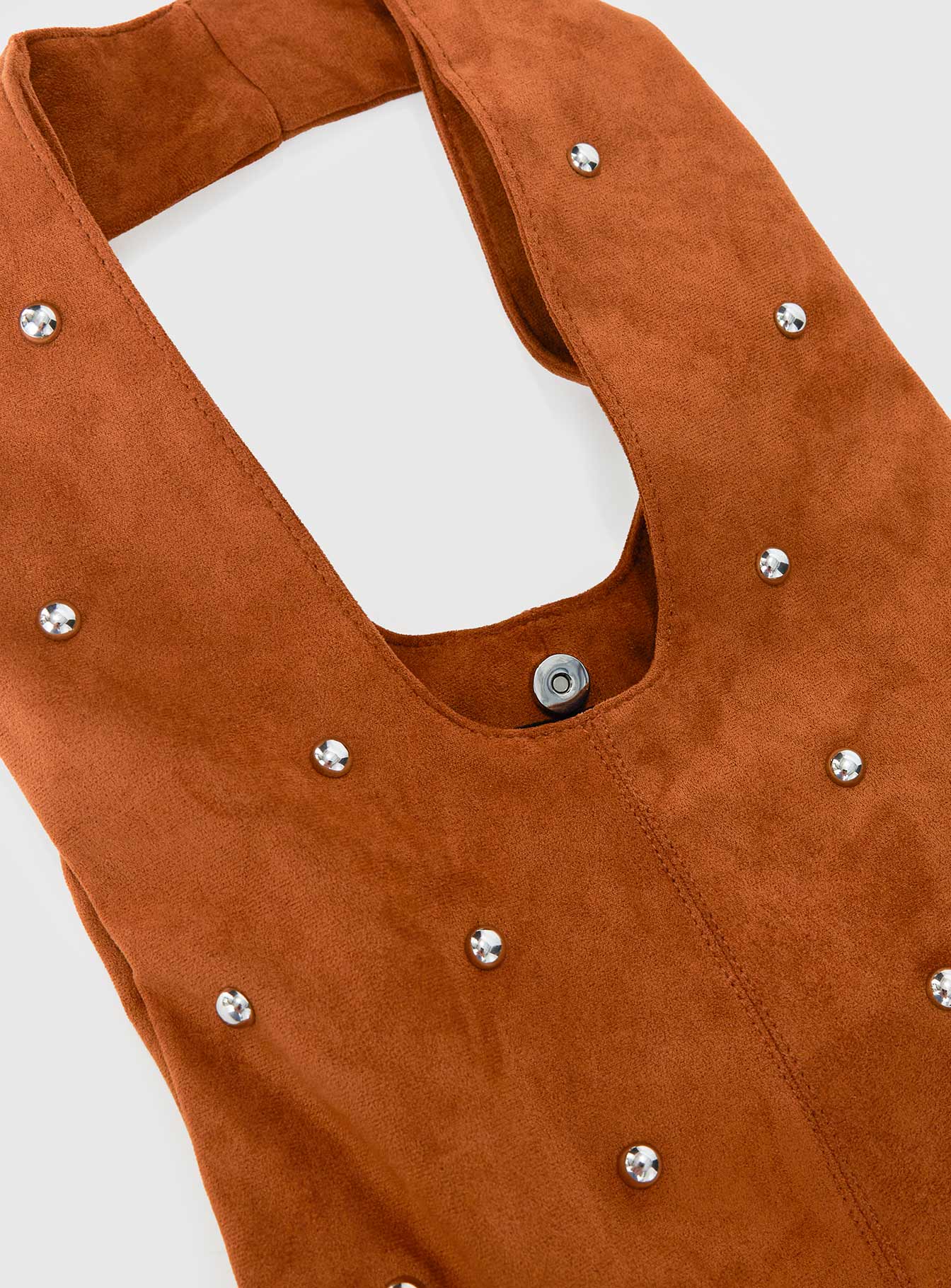 Stellah Studded Faux Suede Bag Brown、mySite、solidvoid