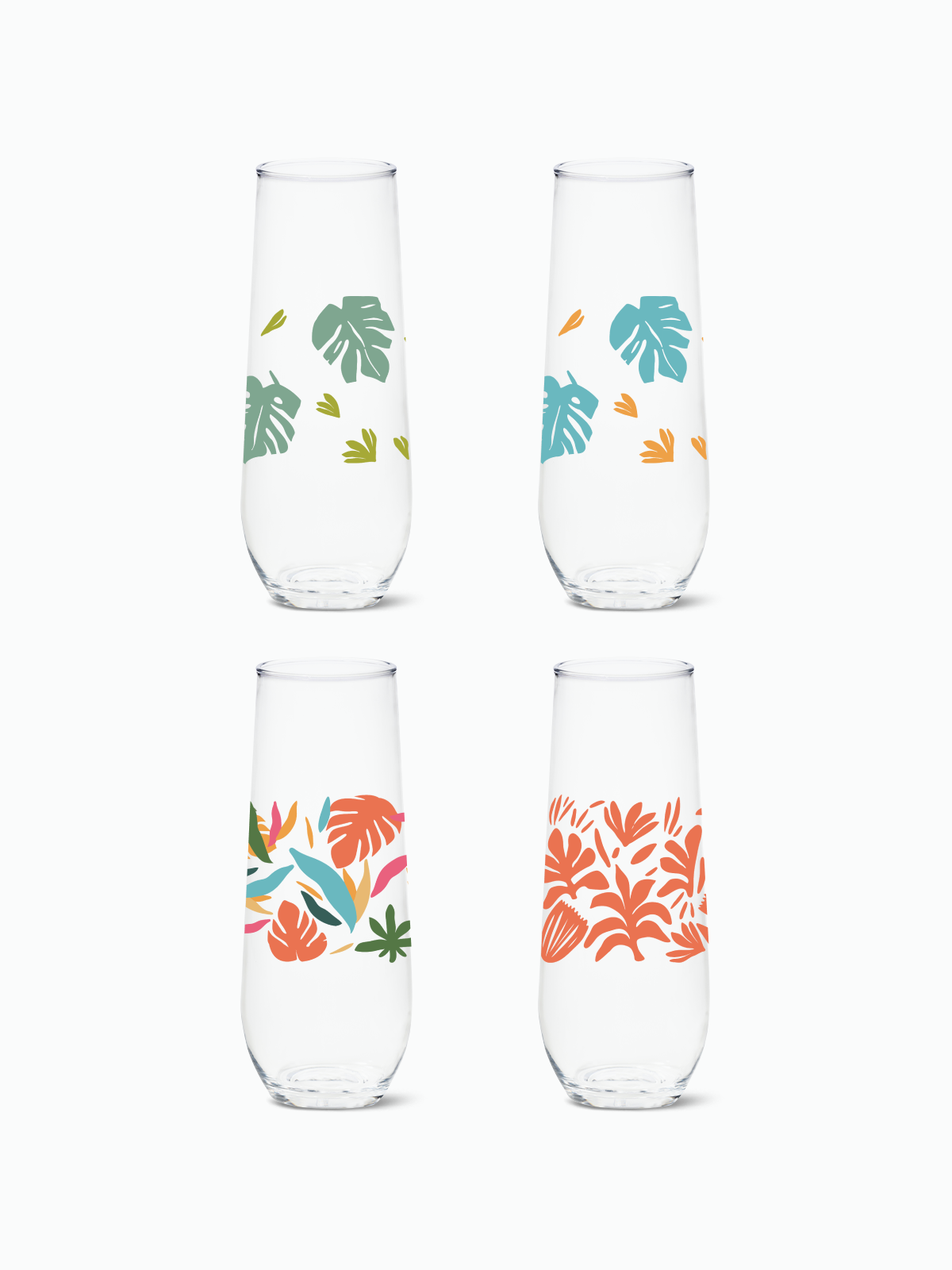 Tropical Abstract - RESERVE 9oz Stemless Champagne Tritan Copolyester Glass、mySite、camillekostekn