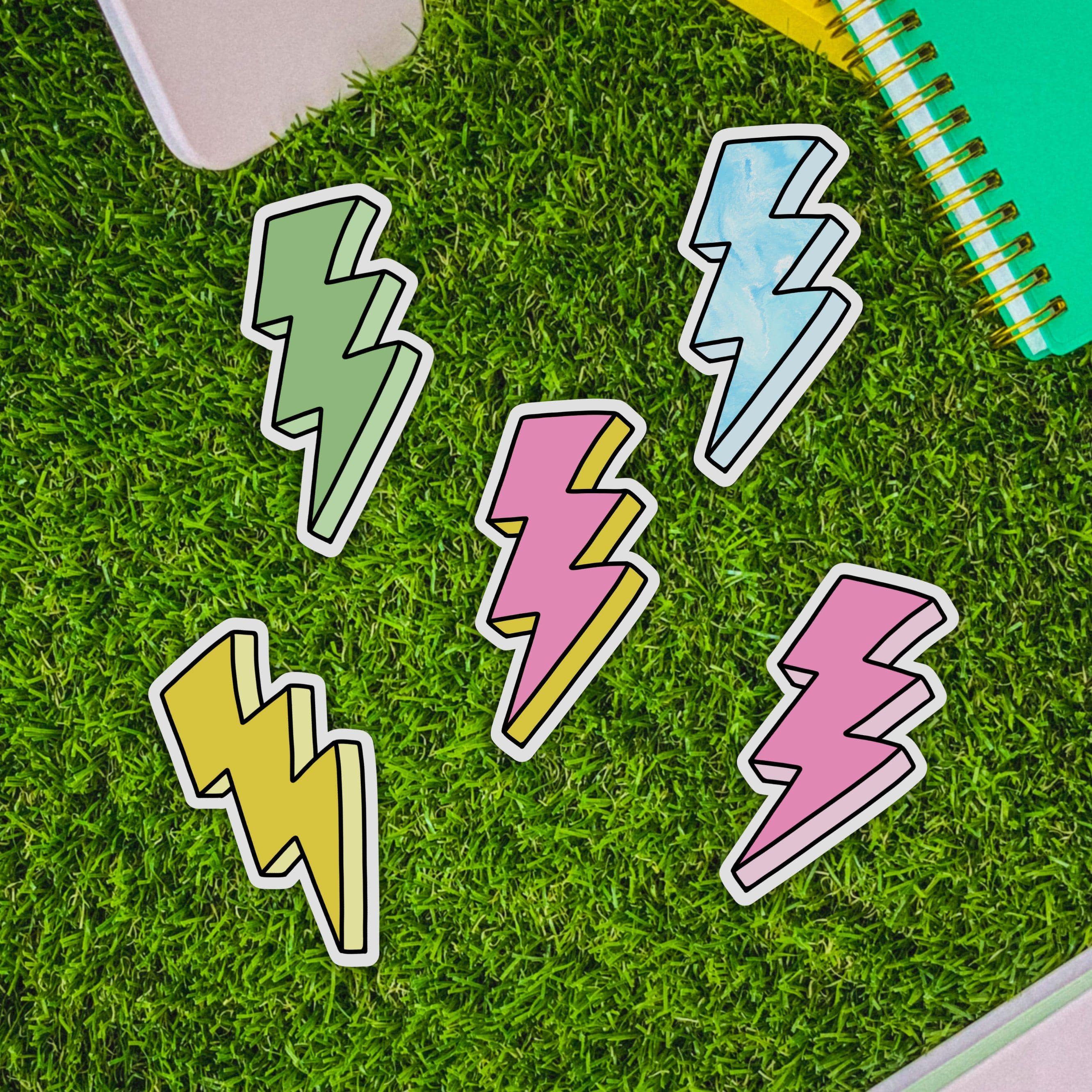  Long Lightning Bolt Aesthetic Sticker 5 Pack、mySite、elrpsem3k