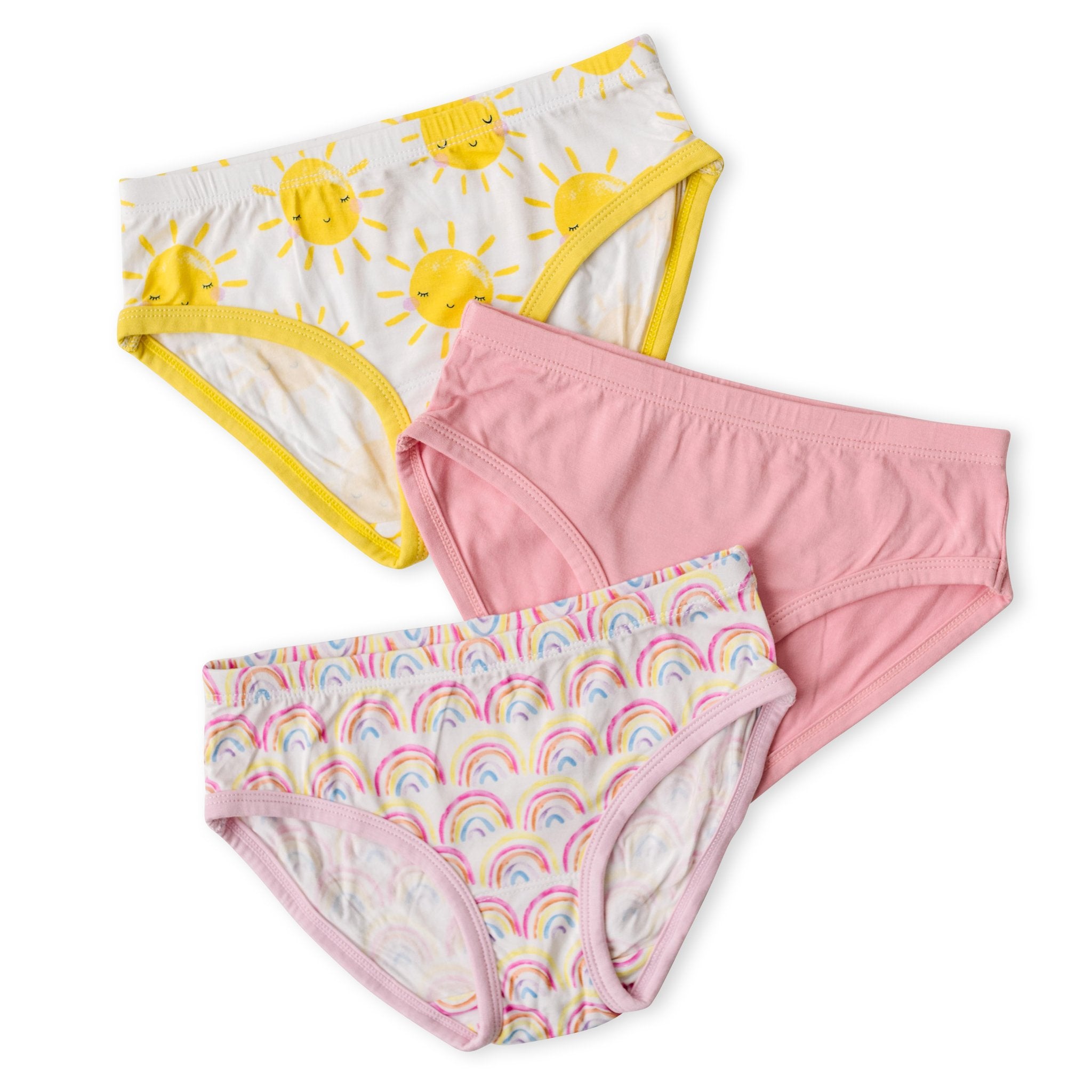  Rainbows & Sunshine Girl's Bamboo Viscose Brief Underwear - 3 Pack、mySite、layawaytickets