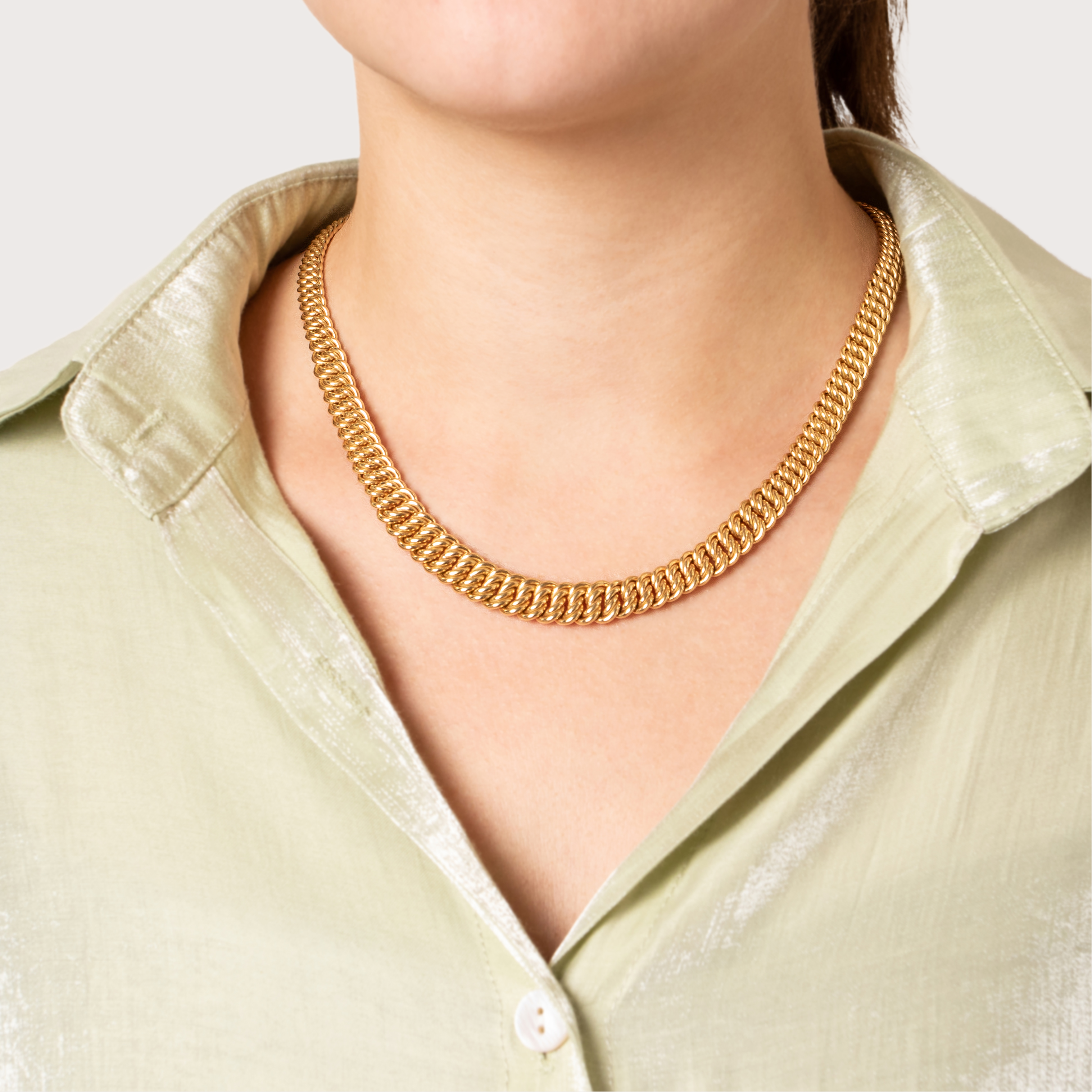 Antique French 18k Yellow Gold Graduated Link Necklace 17、mySite、hinf8tx79