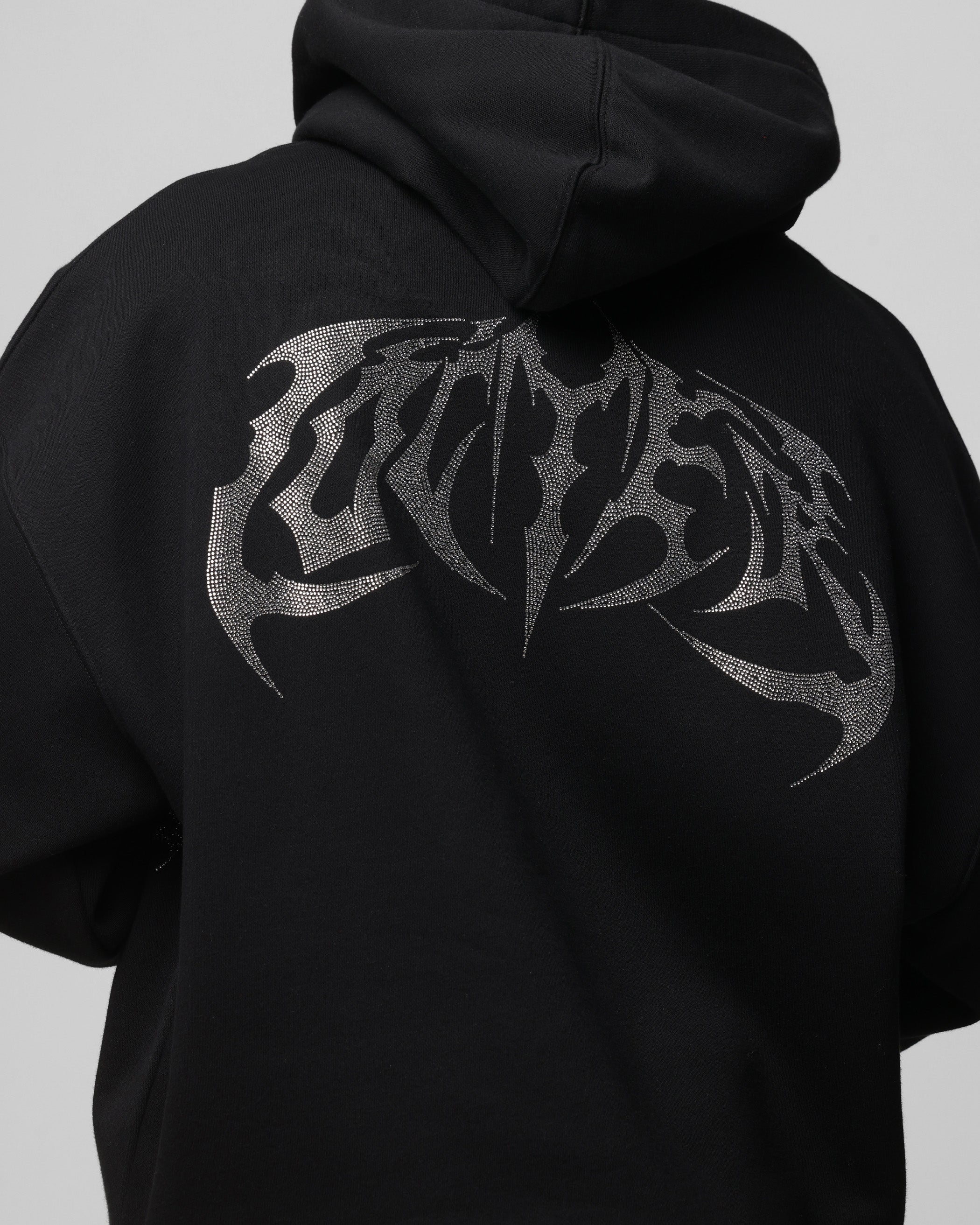 Loiter Metal Rhinestone Hoodie Black、mySite、zt4zffjzw