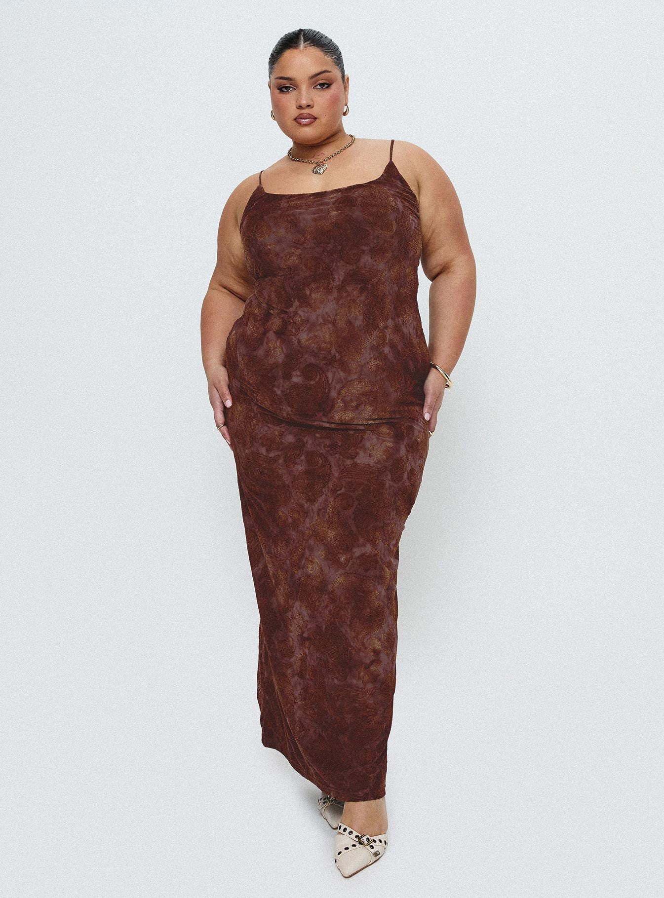 Knox Maxi Dress Chocolate Paisley Curve、mySite、solidvoid