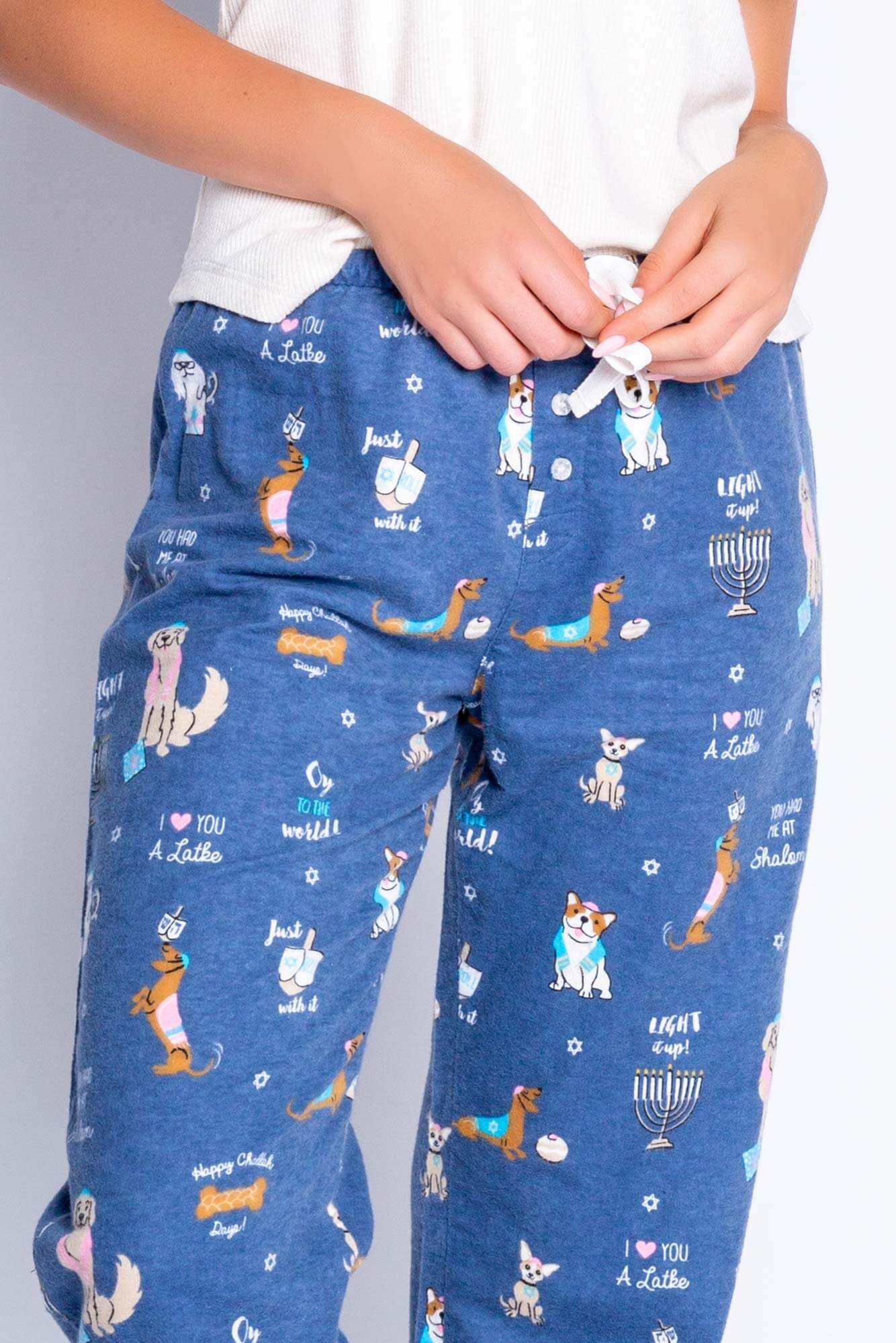 Oy to the World Hanukkah Pajama Pants by P.J. Salvage - Women、mySite、topwebapps