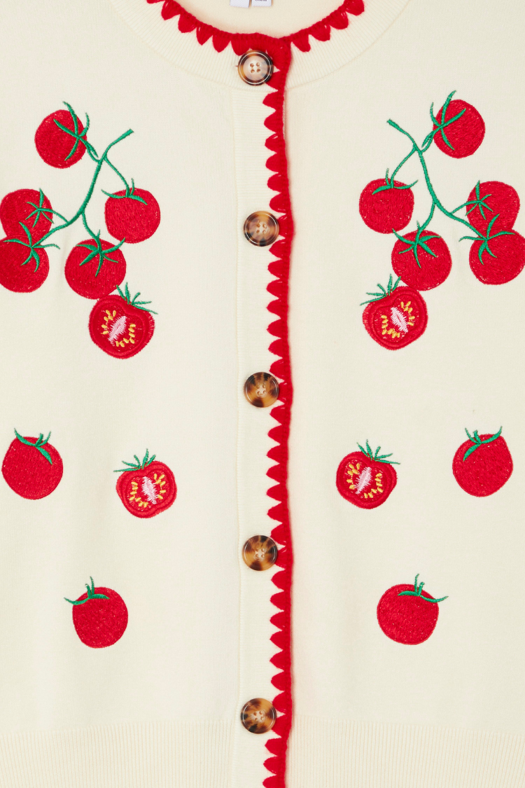 Tomato Embroidered Cardi、mySite、solidvoid