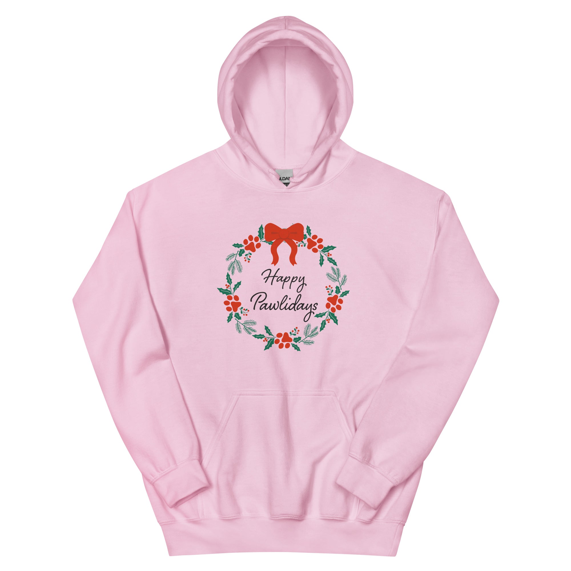 Happy Pawlidays Wreath Hoodie、mySite、camillekostekn