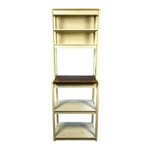  31.5" White and Black color 5-Tier Bakers Rack for Kitchen with Storage, Coffee Bar, Kitchen Shelves, Microwave Stand、、yumabirdnaturehistoryfestival