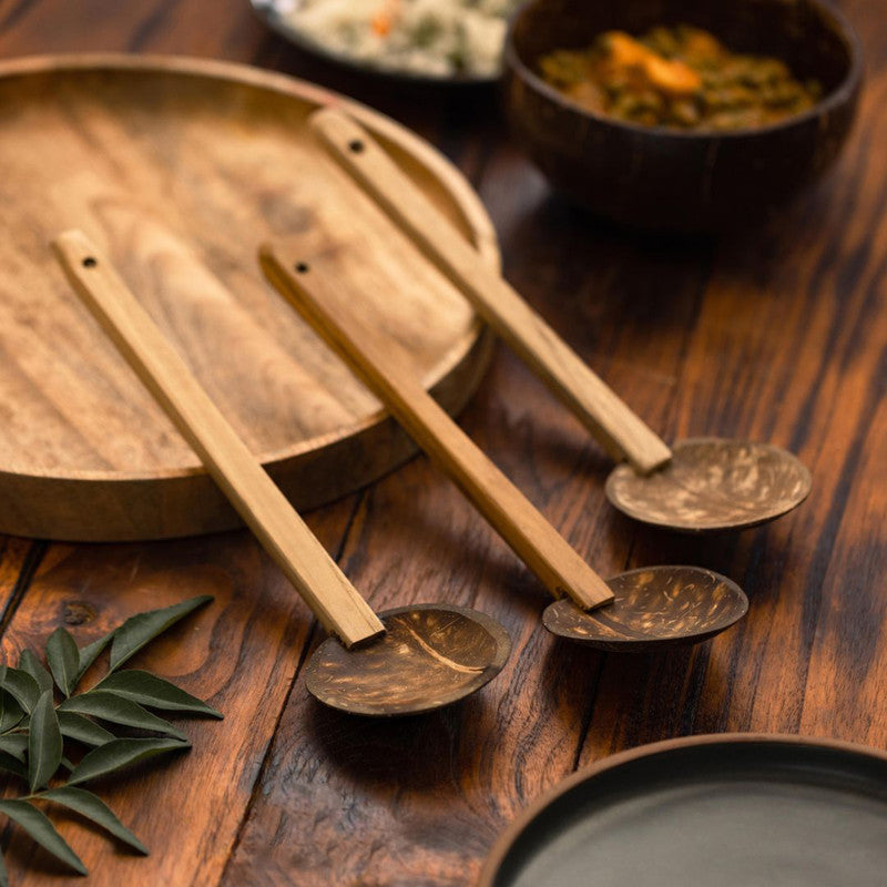 Coconut Cooking Spoons | Brown | Set of 4、mySite、camillekostekn