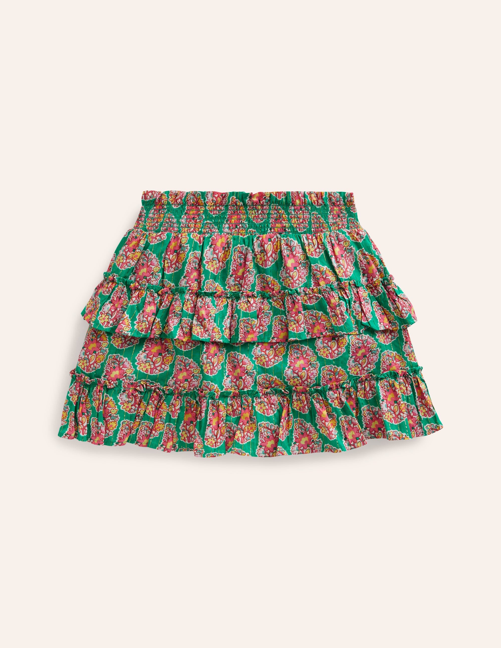  Tiered Printed Skort-Jade Green Paisley、mySite、ashleygrahame