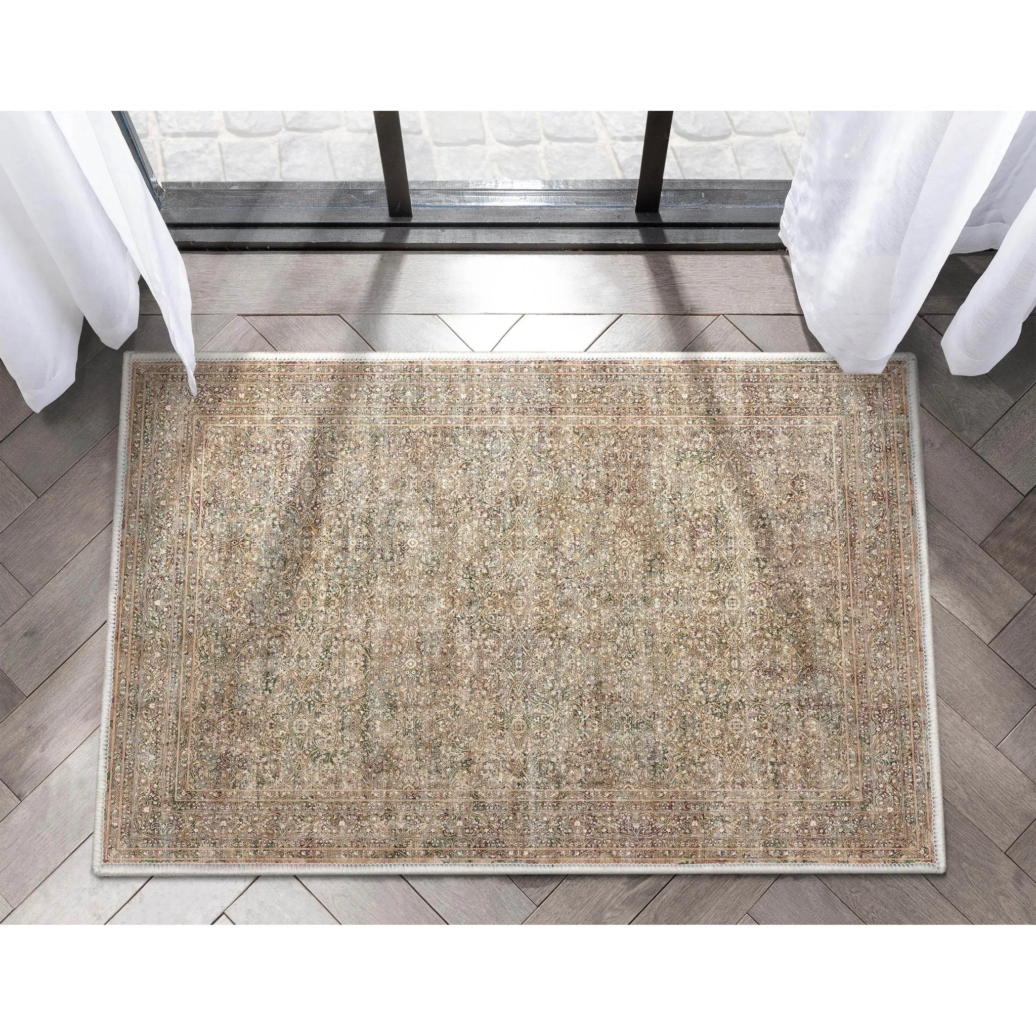 Juliette Vintage Persian Oriental Beige Flat-Weave Rug、mySite、gigharbornorthrealestate