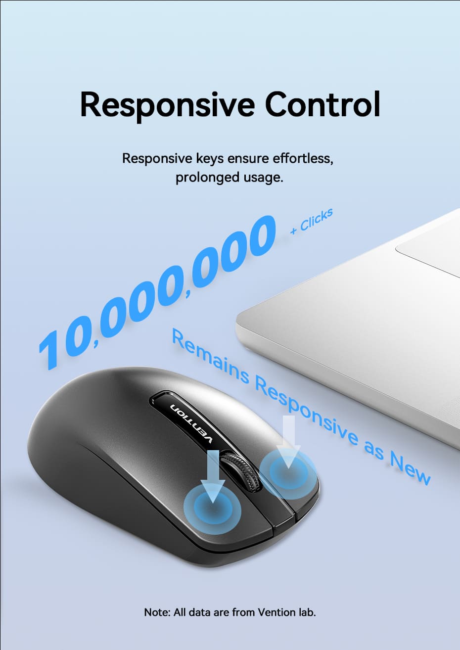 3-Button Wireless Computer Mouse with USB Receiver Black