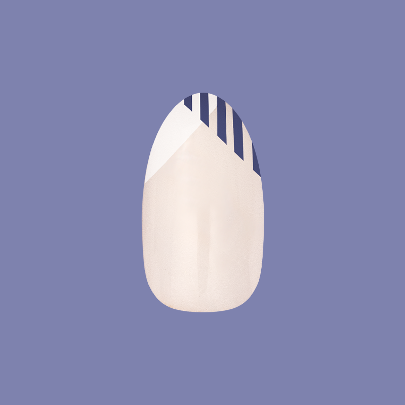 Nautical Split French - Press-On | Medium | Oval - Part of Set、mySite、solidvoid