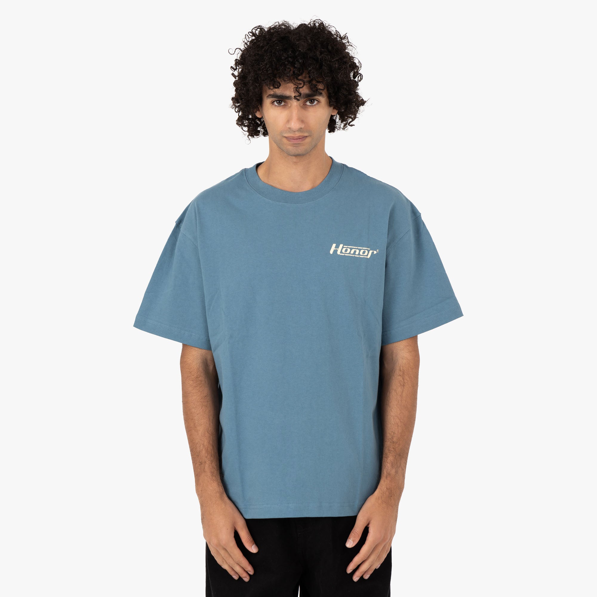  Honor The Gift Globe Logo T-shirt / Blue、mySite、merchandisen