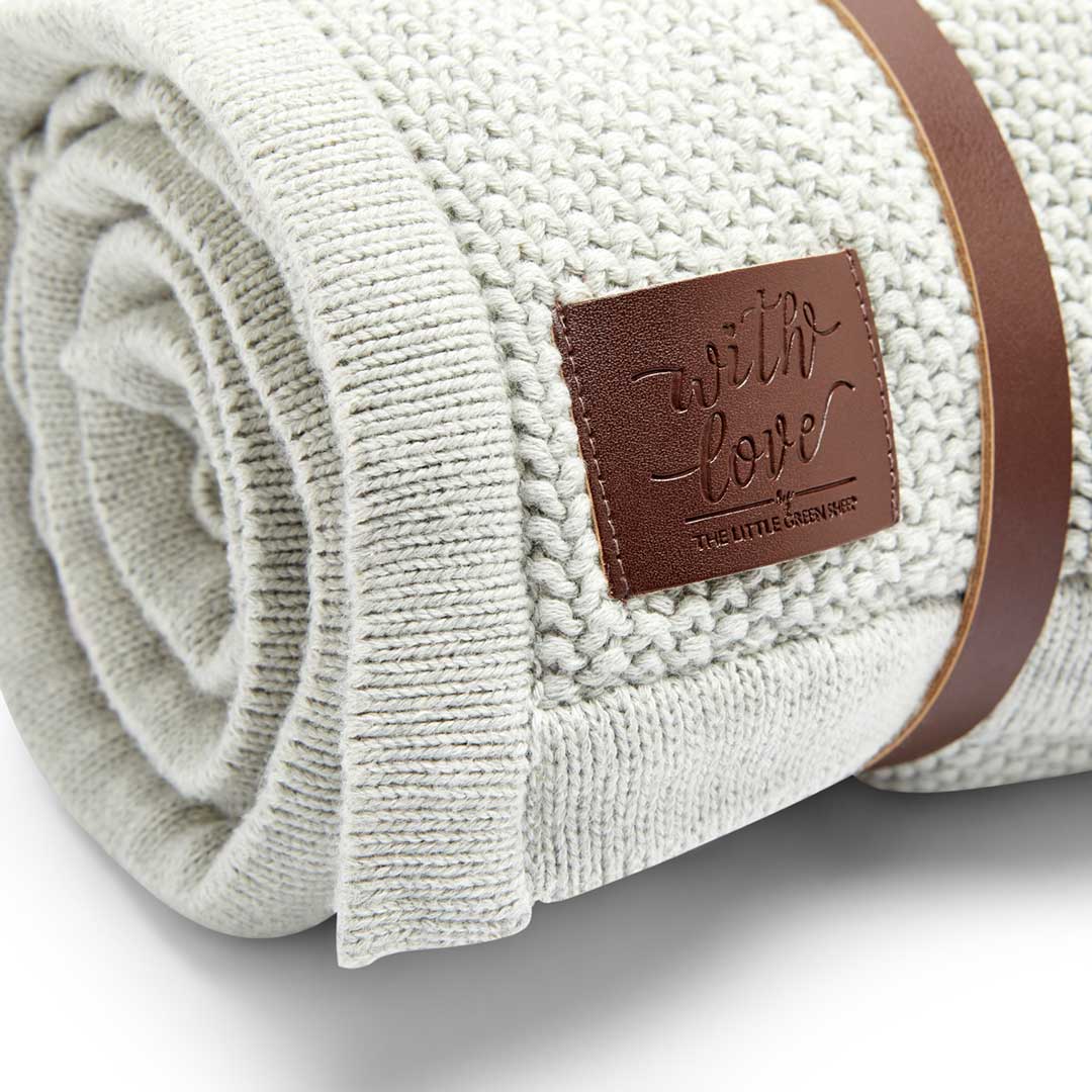  The Little Green Sheep Organic Knitted Fleece Baby Blanket - Dove、mySite、merchandisen
