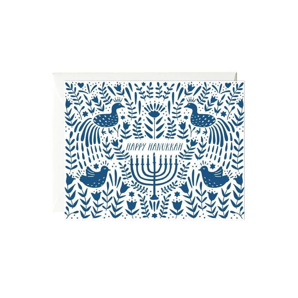 Blue Hanukkah Scene Card - Set of 6、mySite、topwebapps