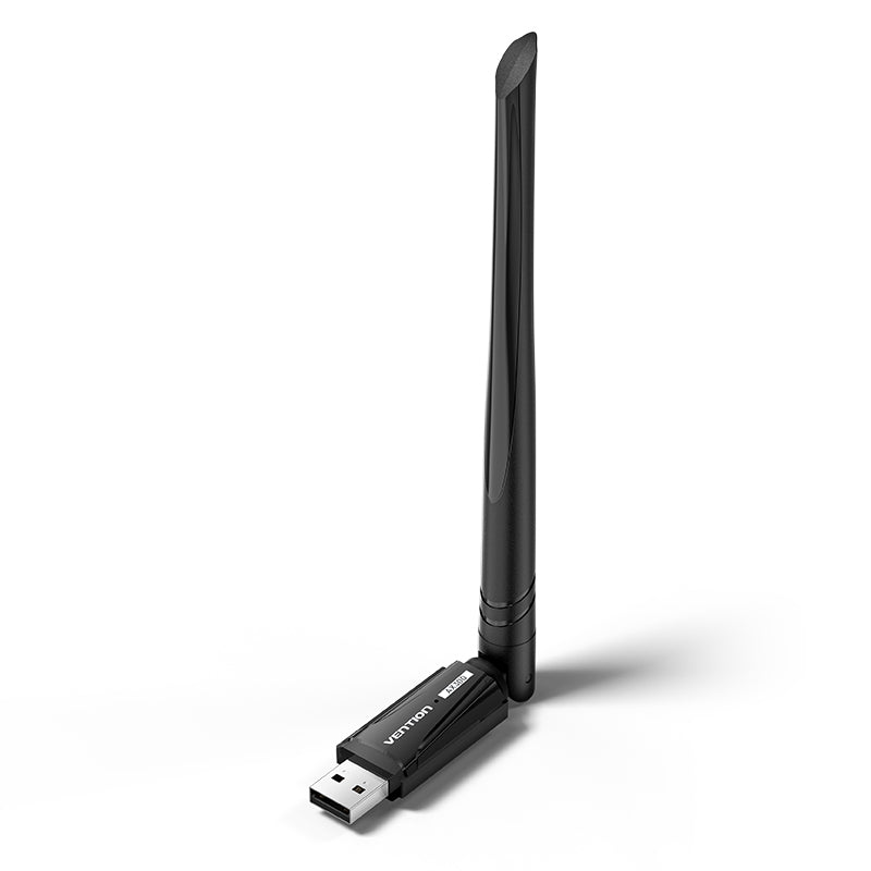 Vention AX300 USB Wi-Fi Single Band Adapter With High Gain Antenna Black、mySite、fannypackpong