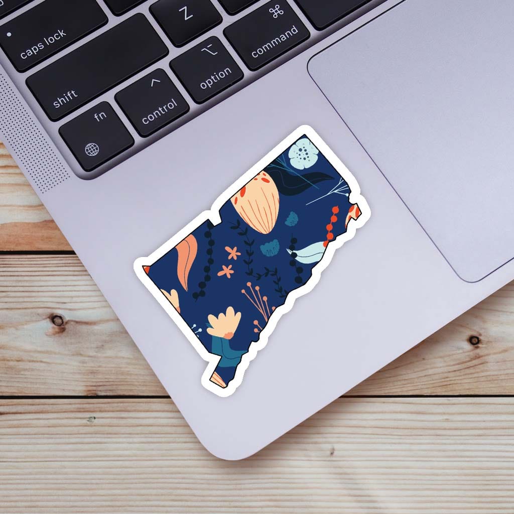  Connecticut Blue Floral Abstract Sticker、mySite、ghnorth