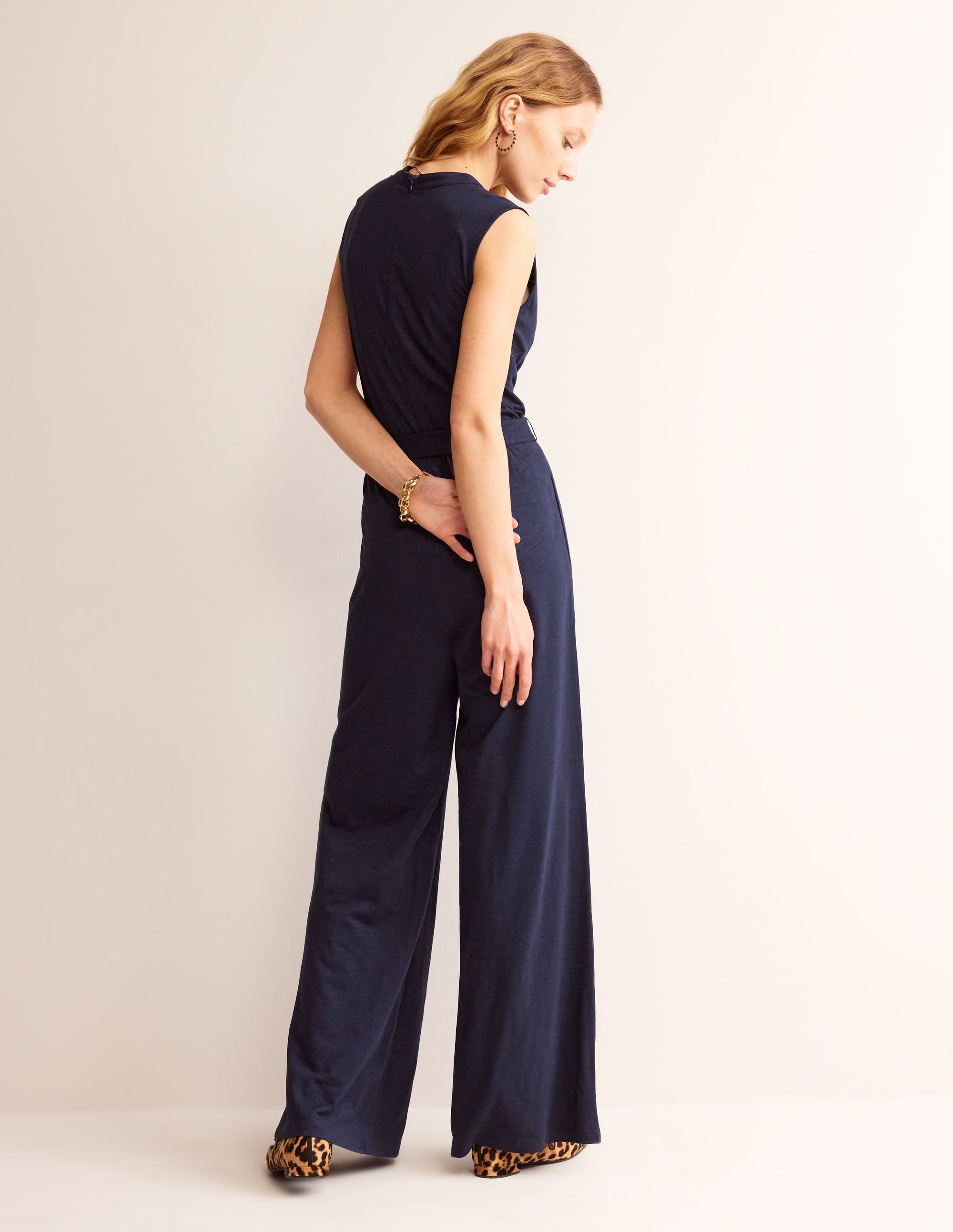  Naomi Notch Jersey Jumpsuit-Navy、mySite、ashleygrahame
