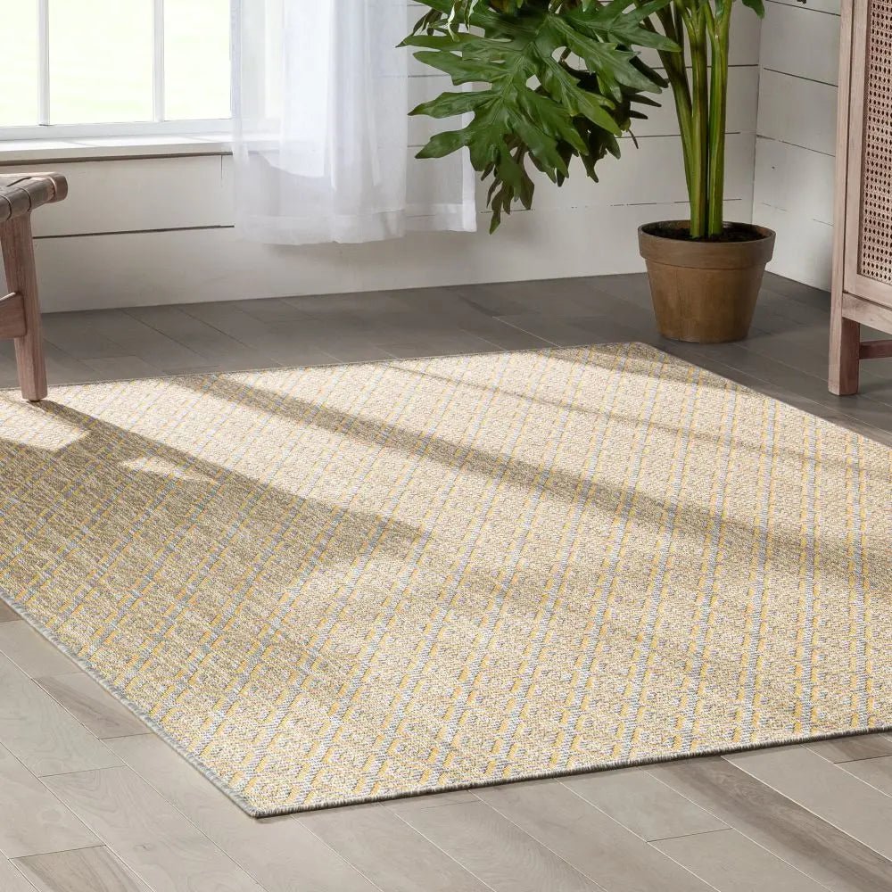Sienna Modern Solid Pattern Yellow 5'3 x 7'3 Flat-Weave Indoor/Outdoor Rug、mySite、gigharbornorthrealestate