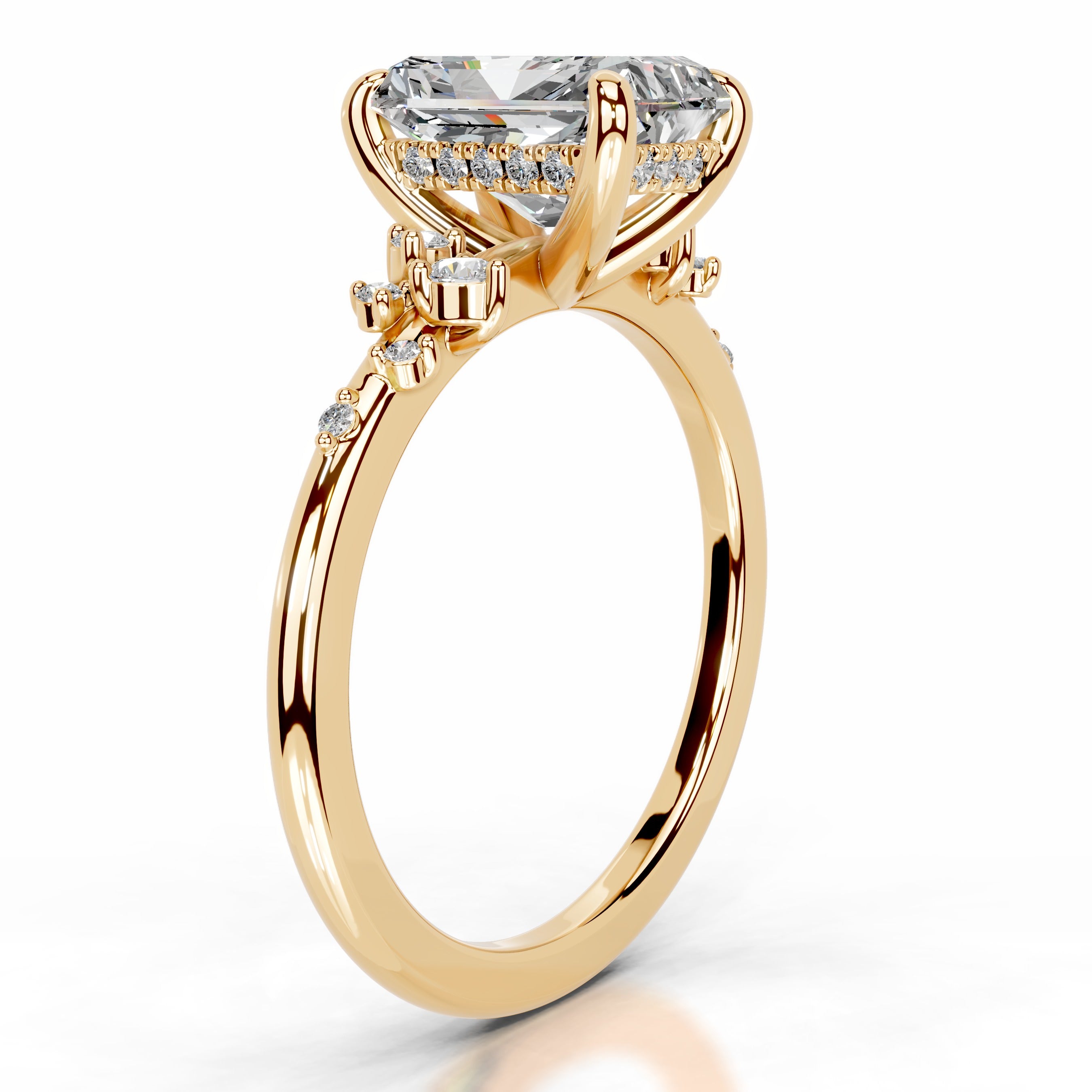 Maisie Moissanite & Diamonds Ring - 18K Yellow Gold、mySite、hinf8tx79