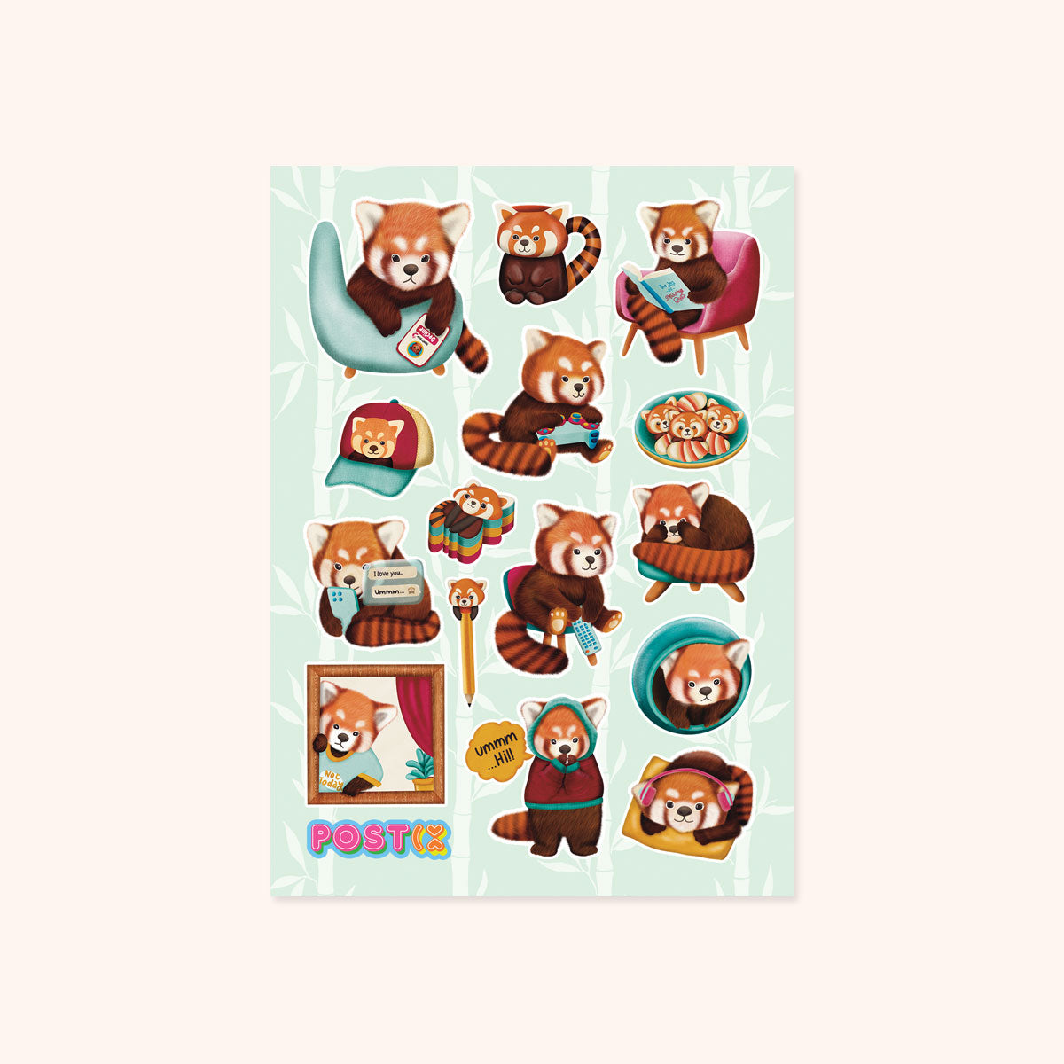 Red Panda Retreats Sticker Sheet、mySite、ghnorth