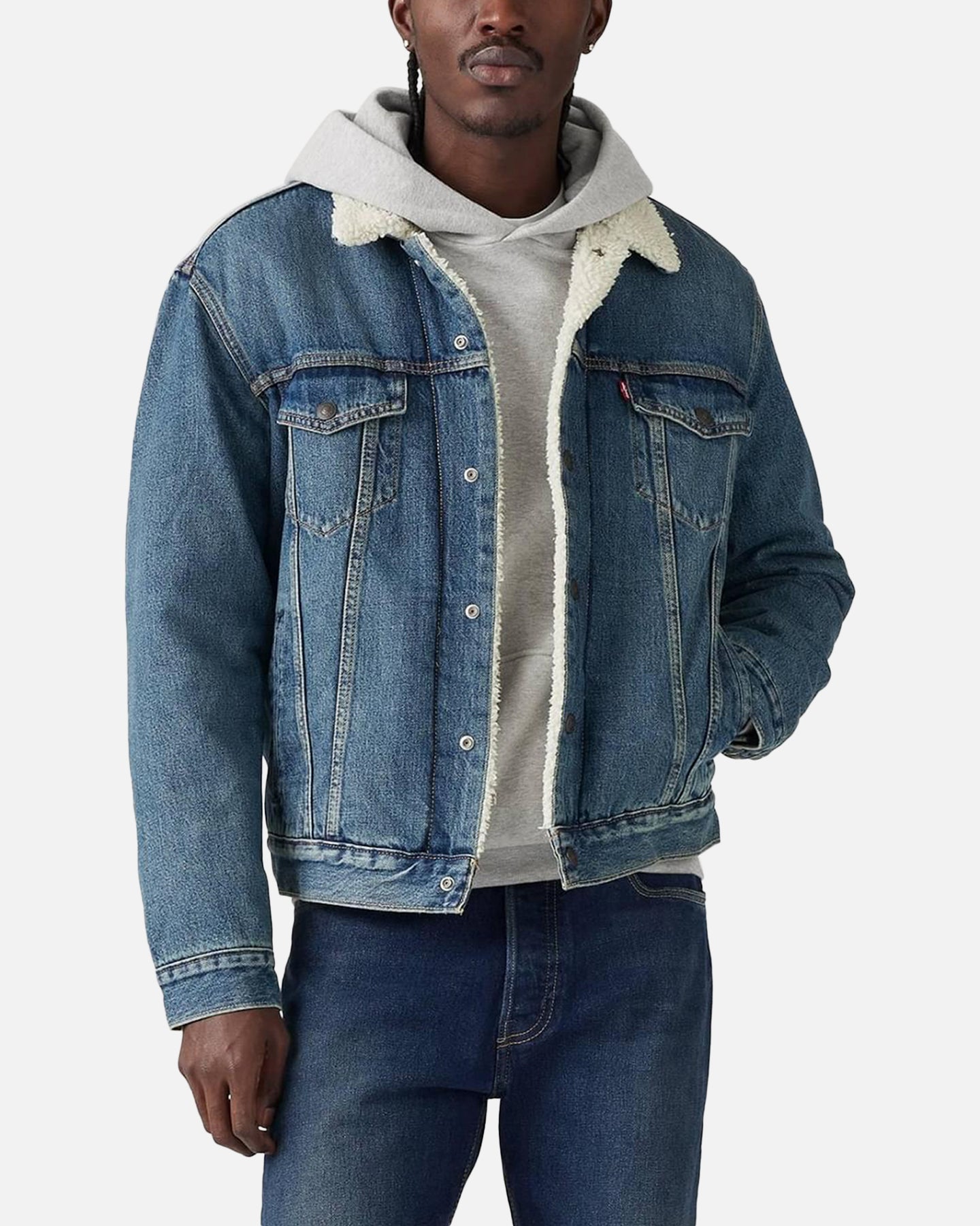 Levi Strauss And Co Relaxed Fit Sherpa Trucker Jacket Blue、mySite、zt4zffjzw